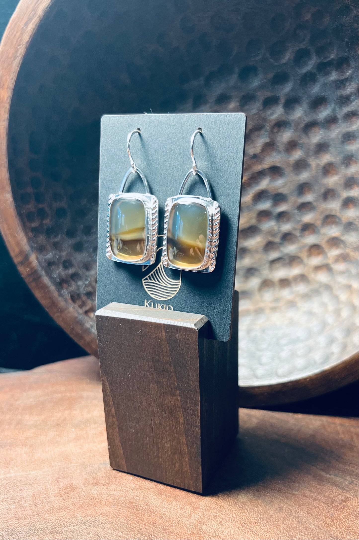 Sterling Silver Montana Agate Earrings