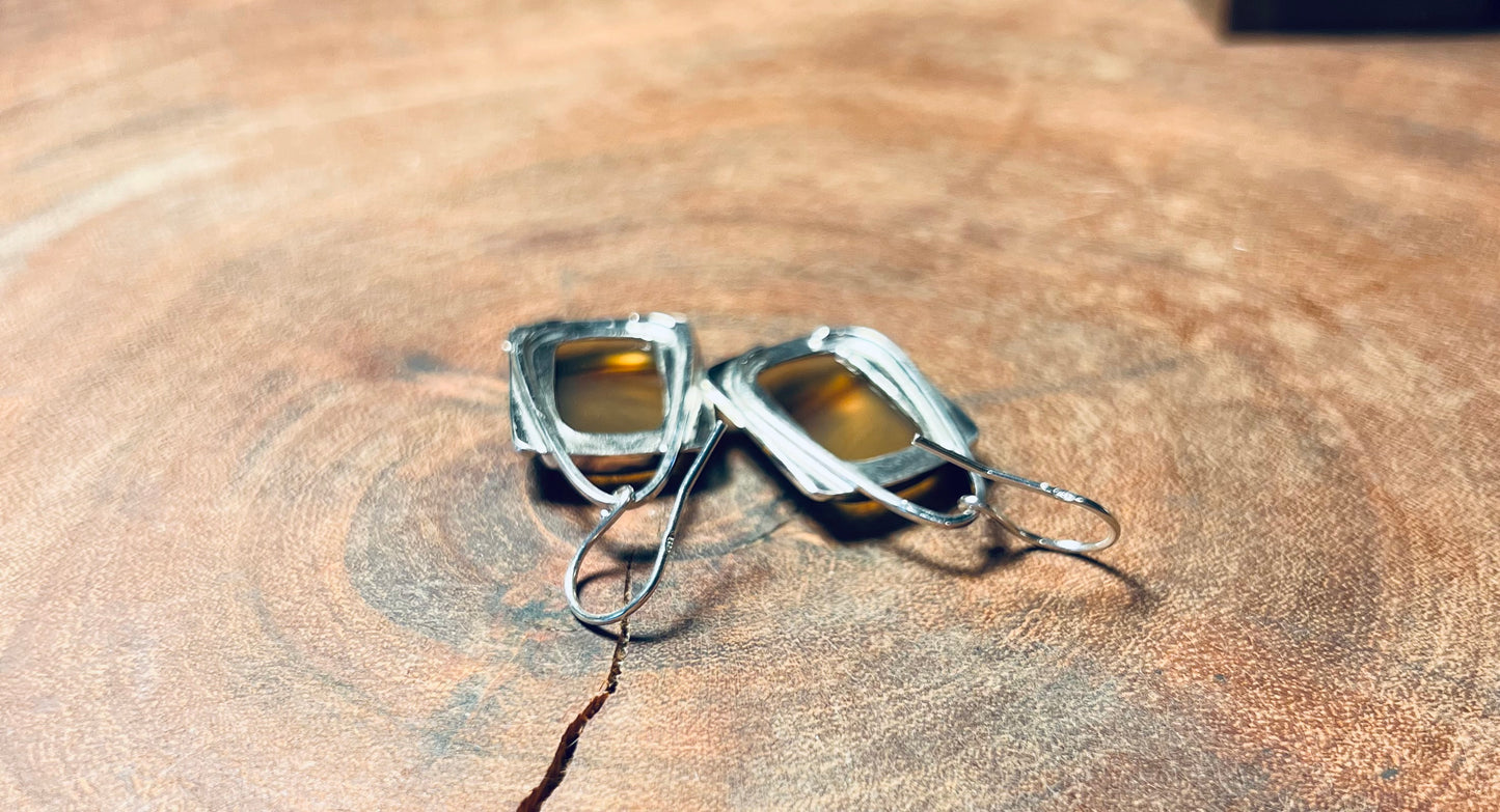 Sterling Silver Montana Agate Earrings