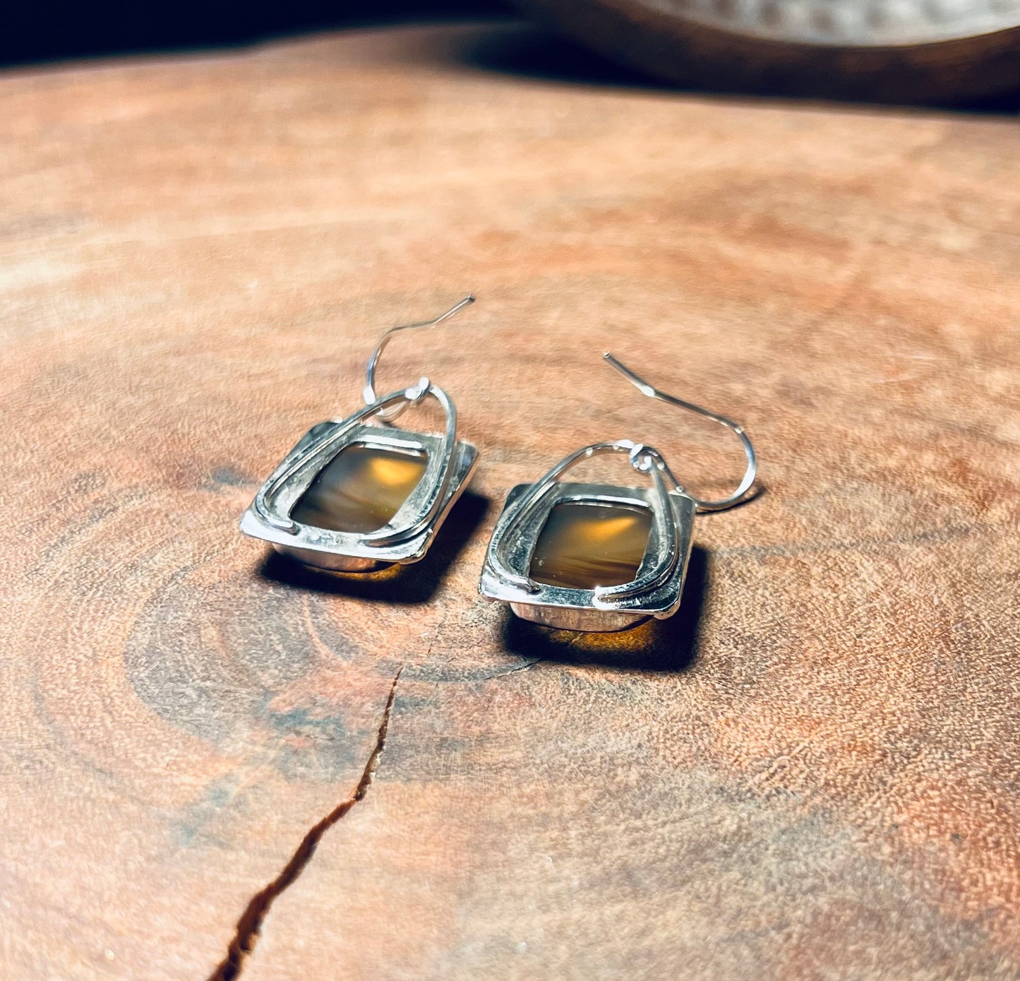 Sterling Silver Montana Agate Earrings