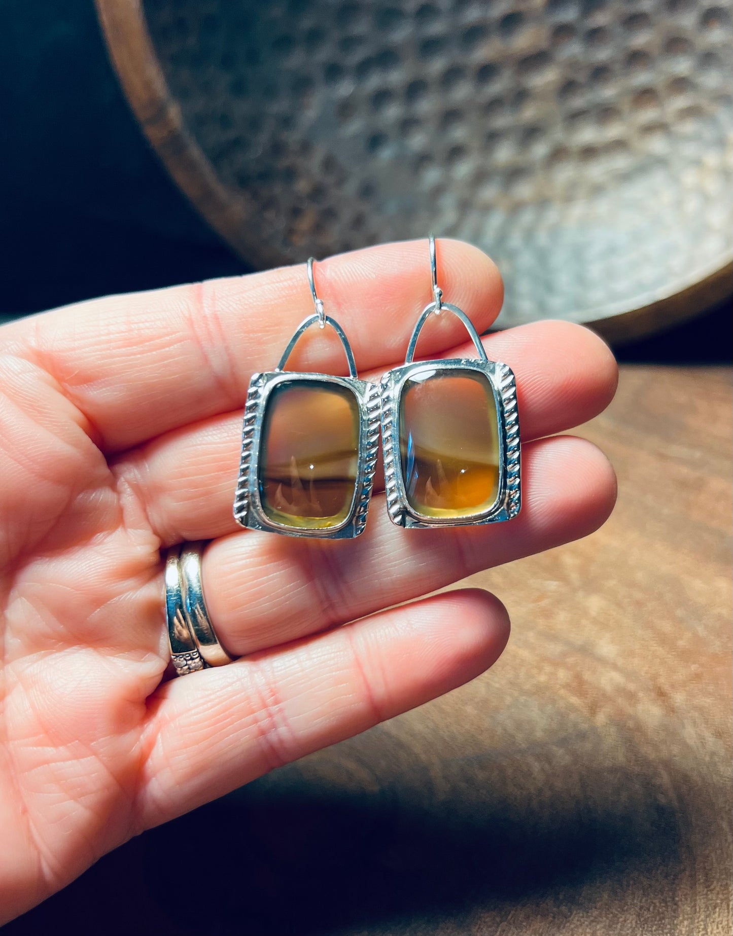 Sterling Silver Montana Agate Earrings