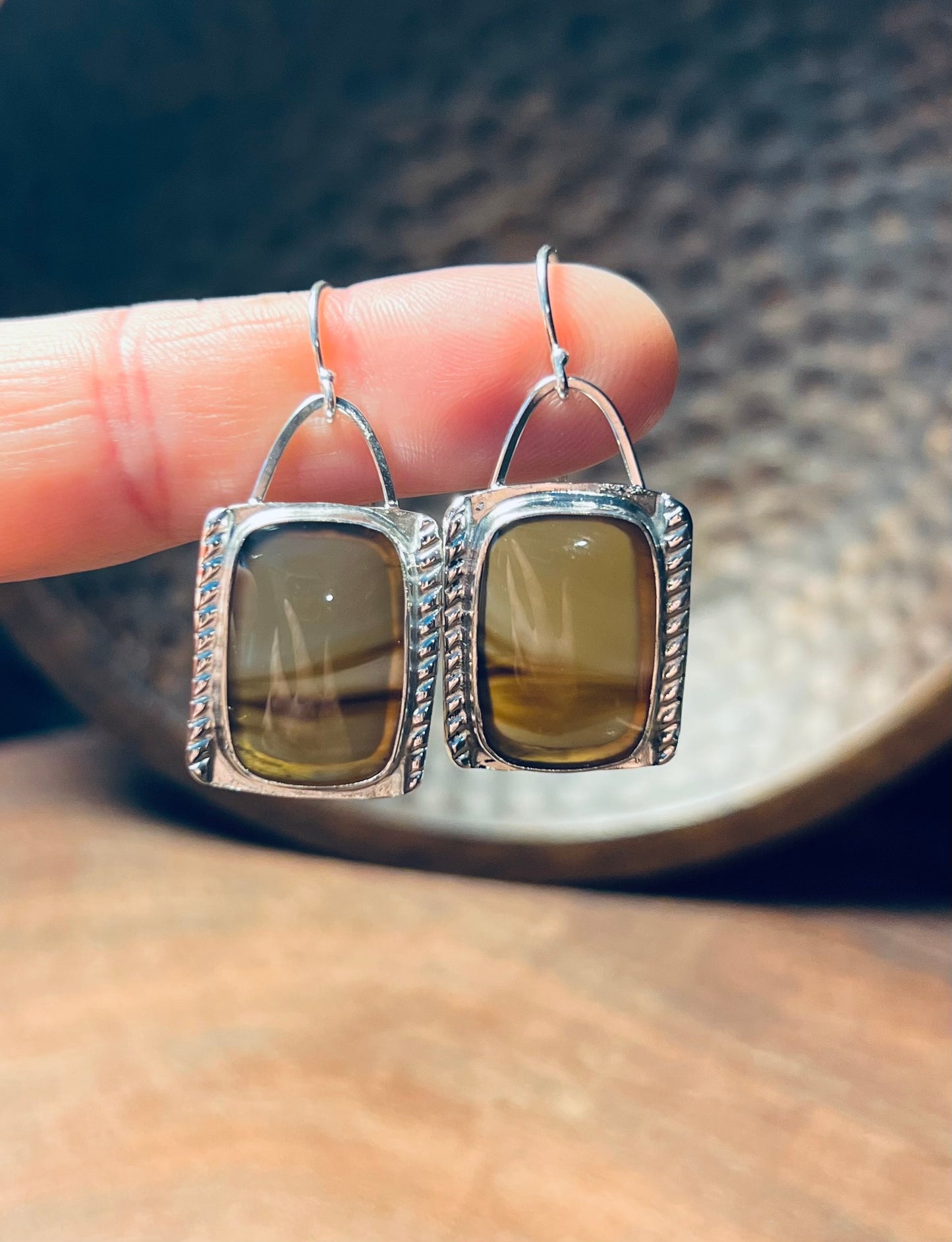 Sterling Silver Montana Agate Earrings