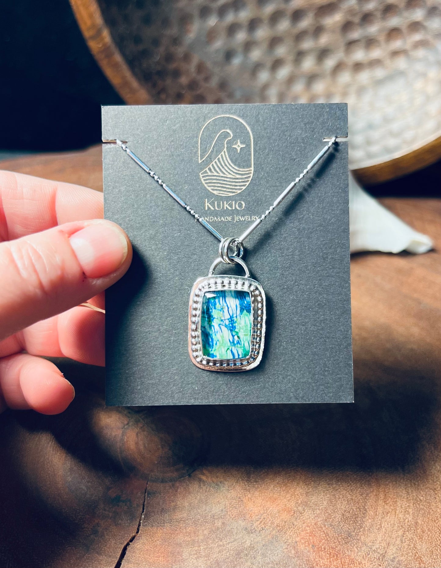 Siberian Azurite Doublet Sterling Silver Pendant