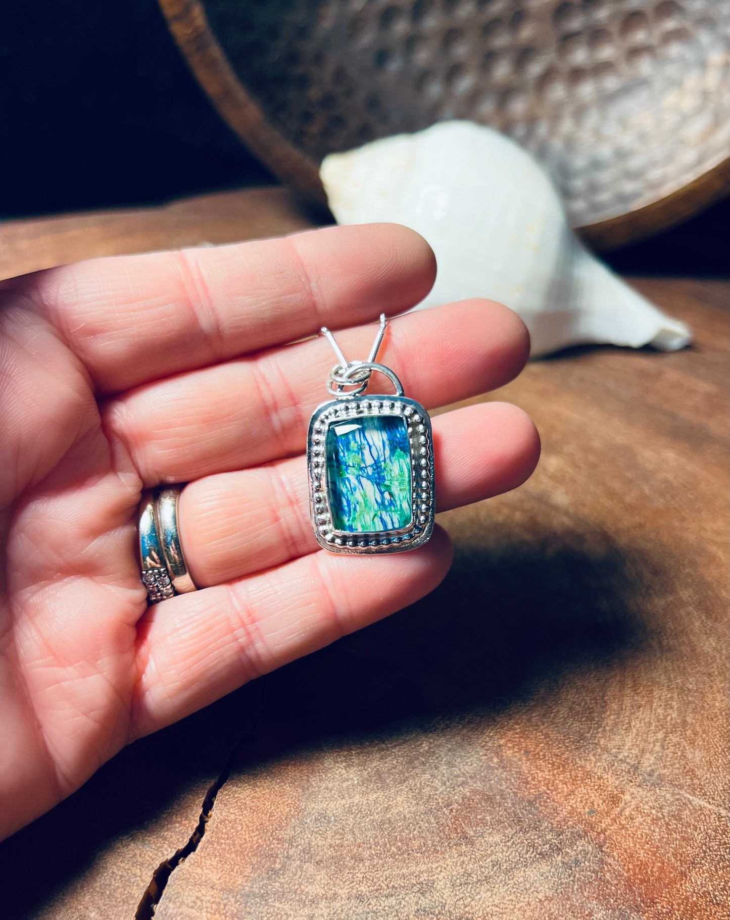 Siberian Azurite Doublet Sterling Silver Pendant