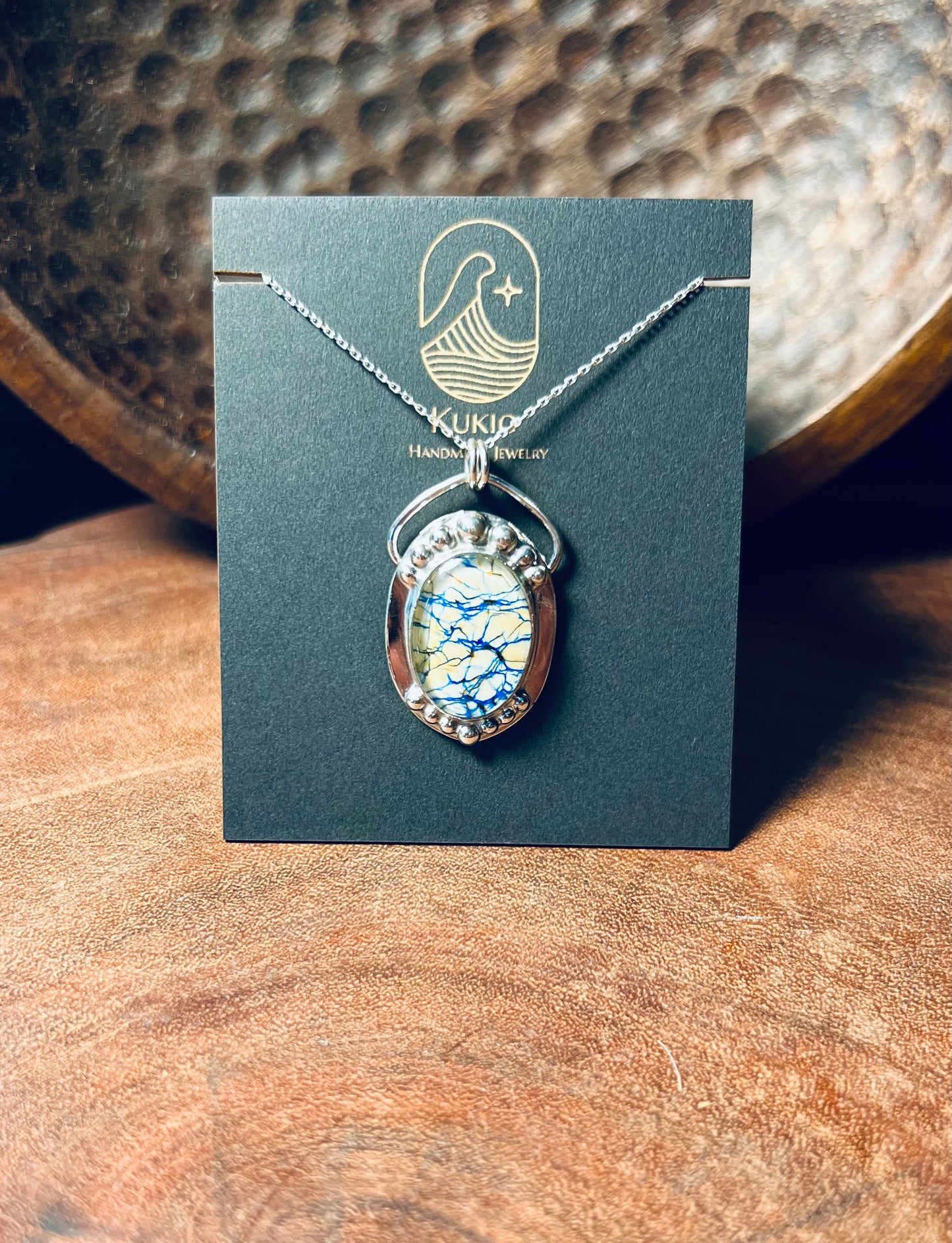 Siberian Azurite Doublet Sterling Silver Pendant