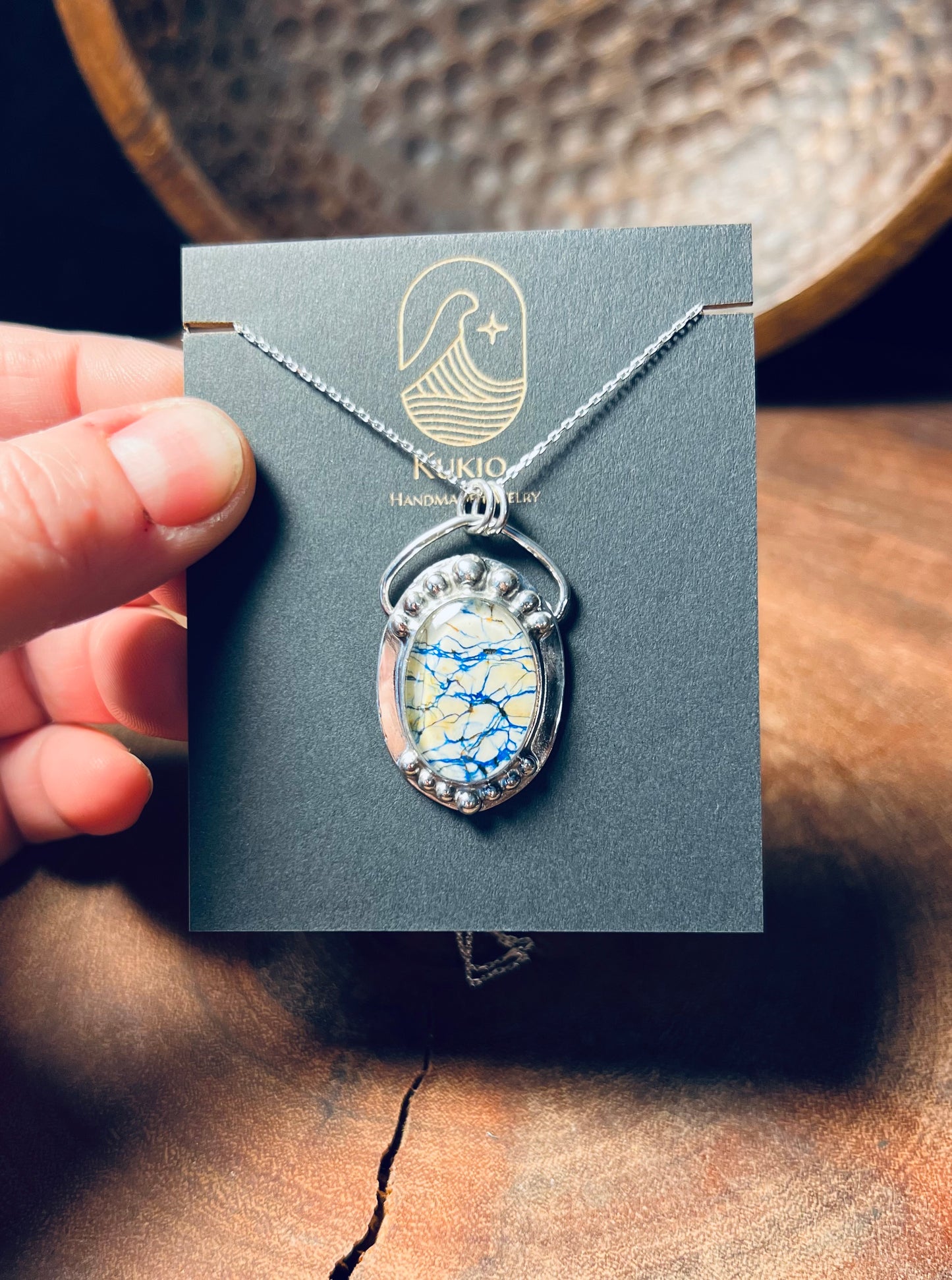 Siberian Azurite Doublet Sterling Silver Pendant