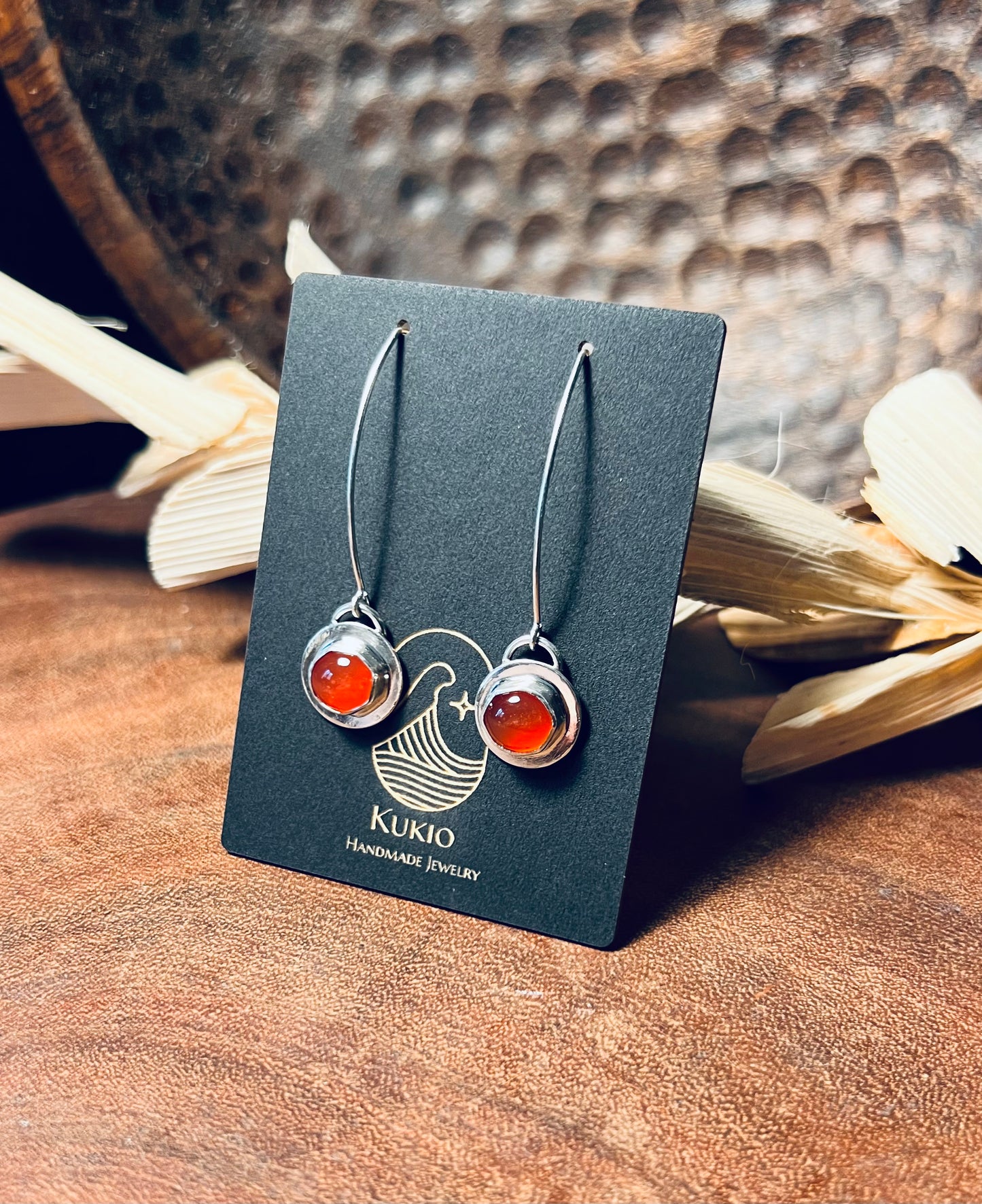 Sterling Silver Carnelian Dangle Earrings