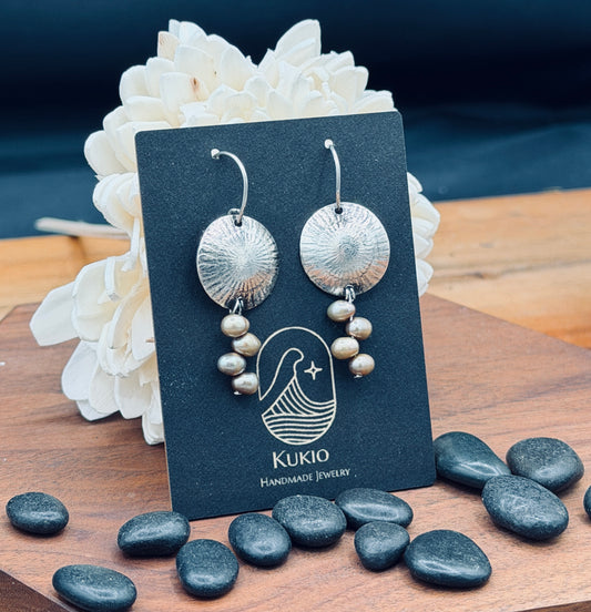 Sterling Silver Sea Shell with Baroque Pearls