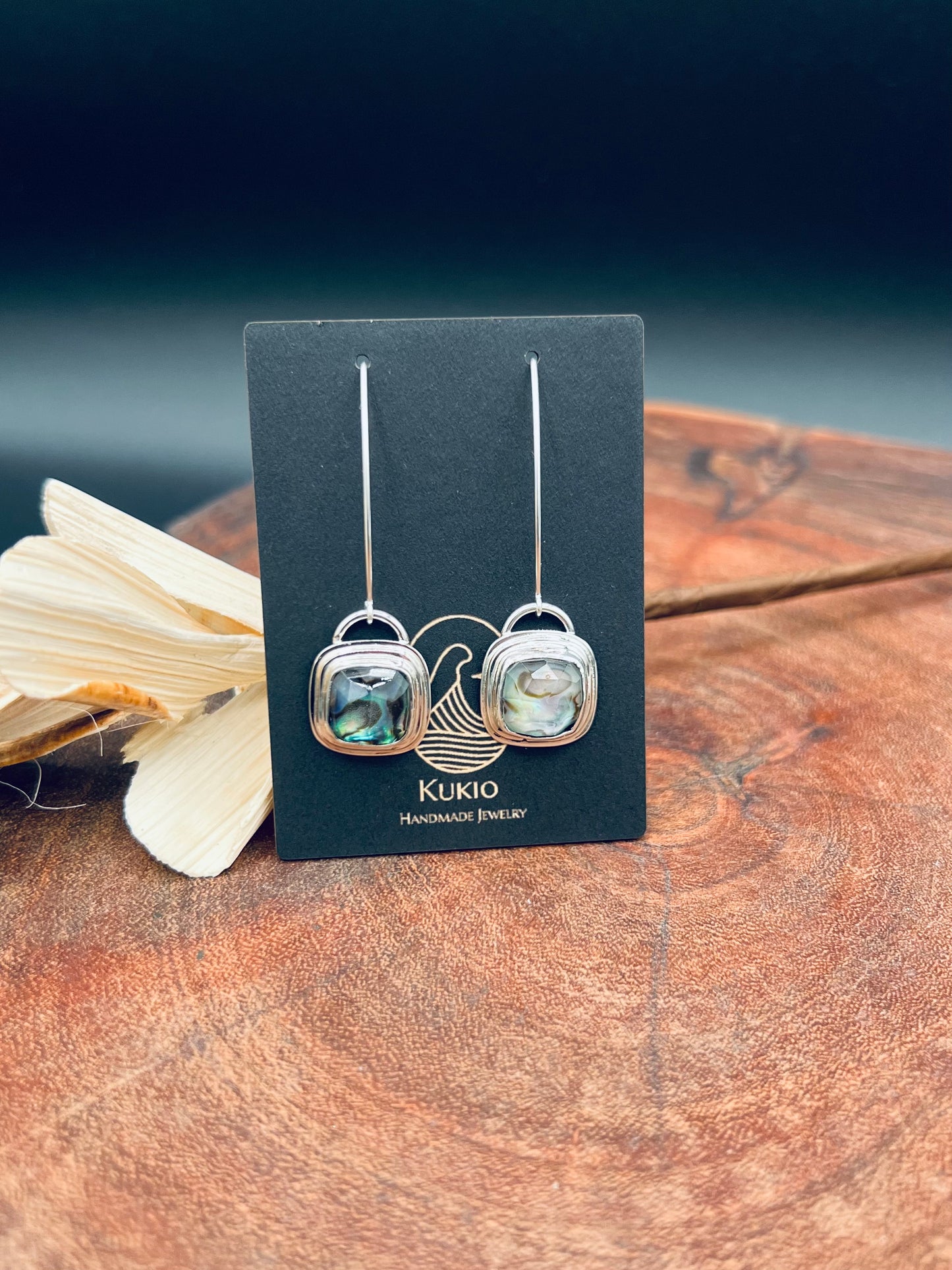 Abalone Doublet Sterling Silver Dangle Earrings