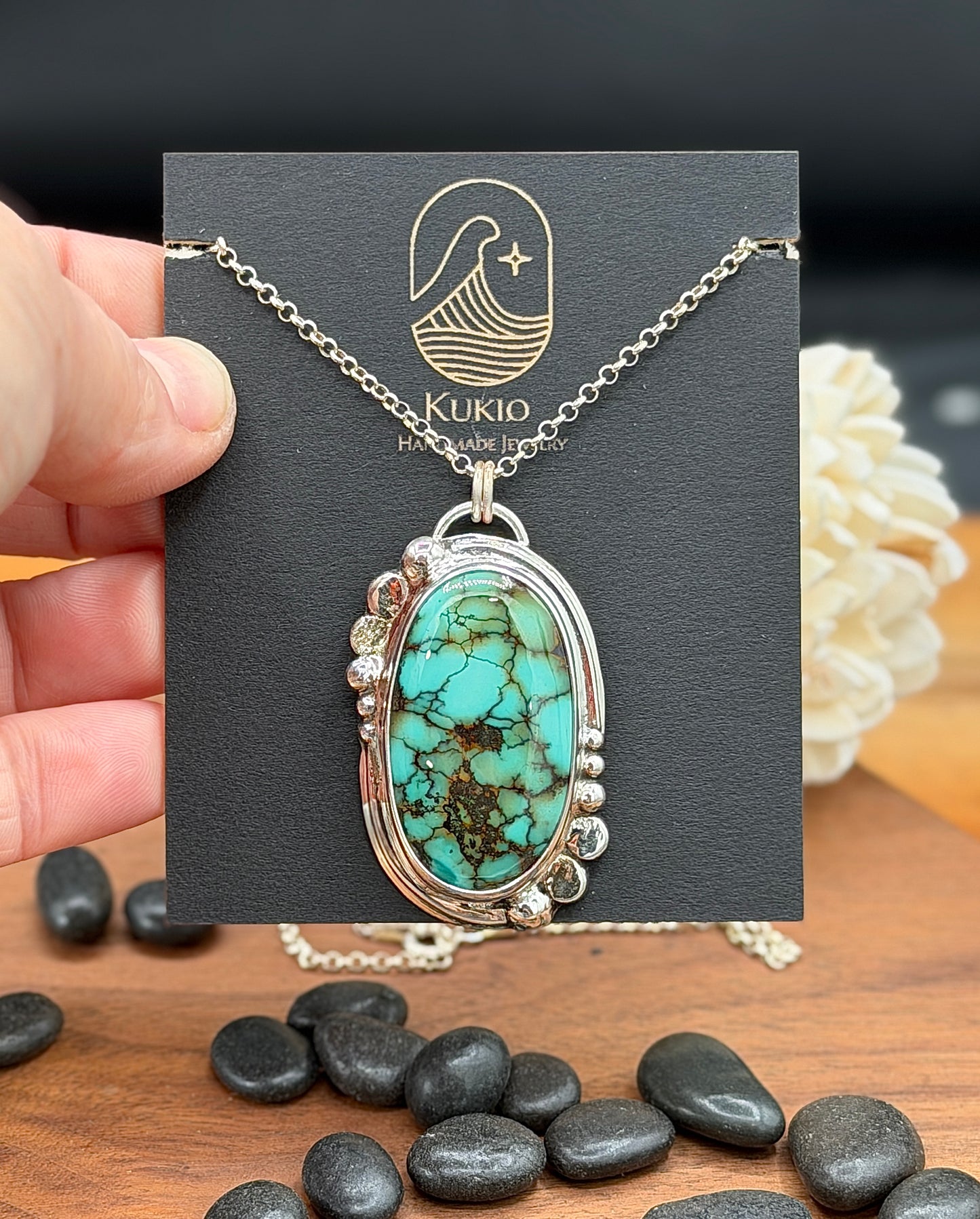Sterling Silver Hubei Turquoise Pendant