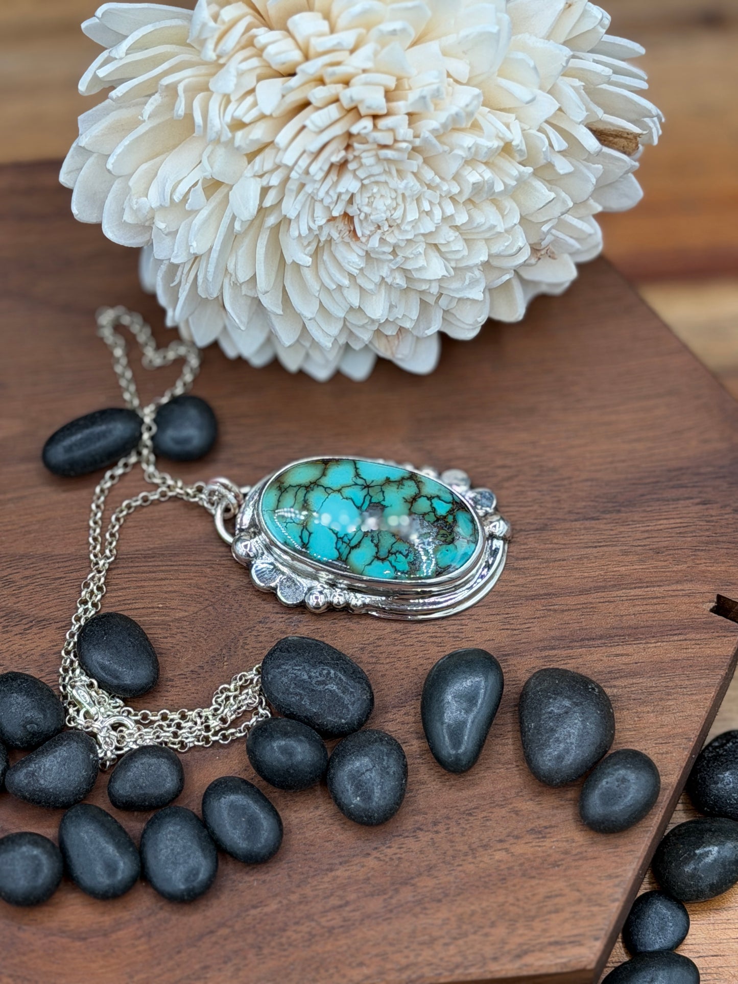 Sterling Silver Hubei Turquoise Pendant