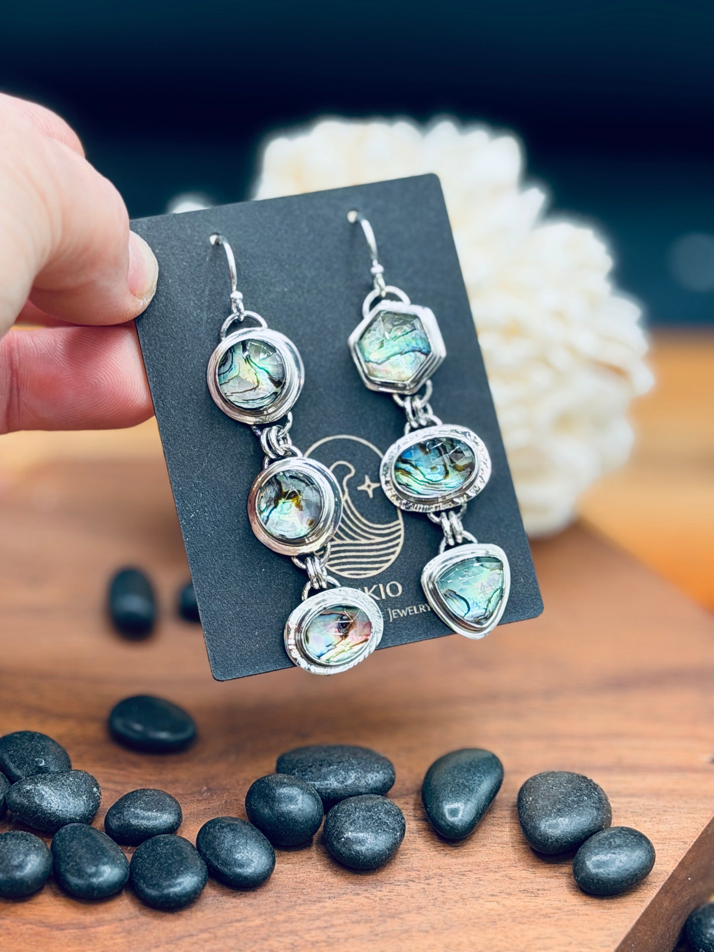 Triple Abalone Shell Doublet Earrings