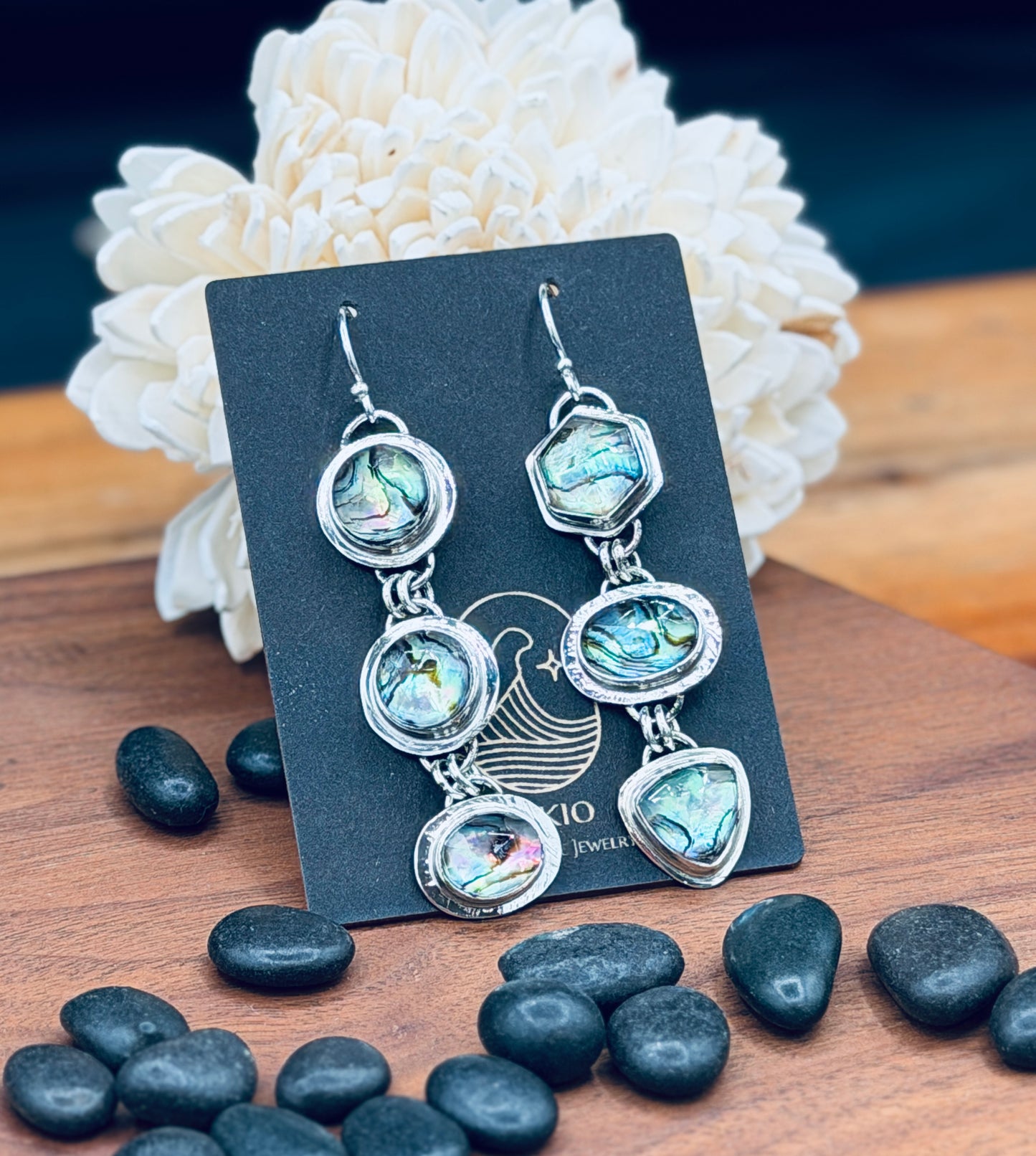Triple Abalone Shell Doublet Earrings