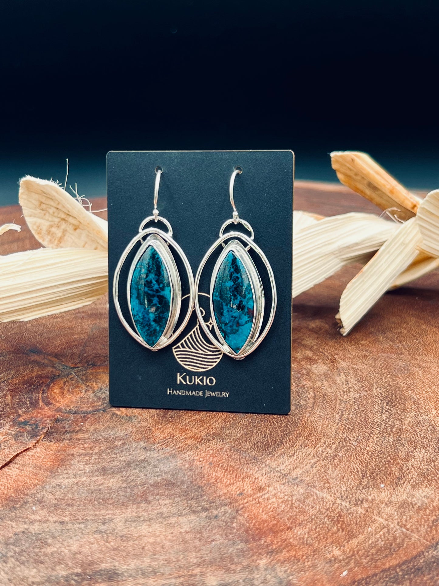 Shattuckite Sterling Silver Earrings