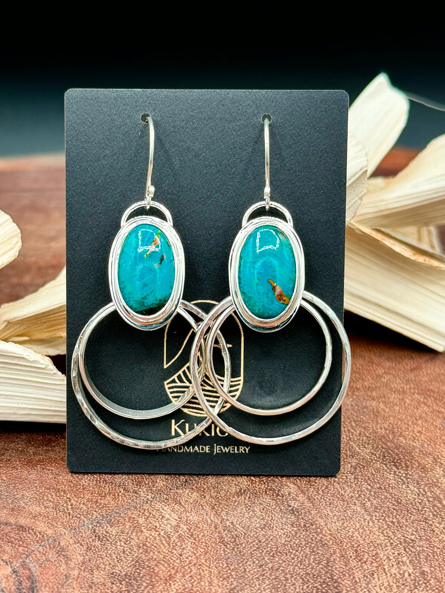 Sterling Silver Amazonite Hoop Earrings