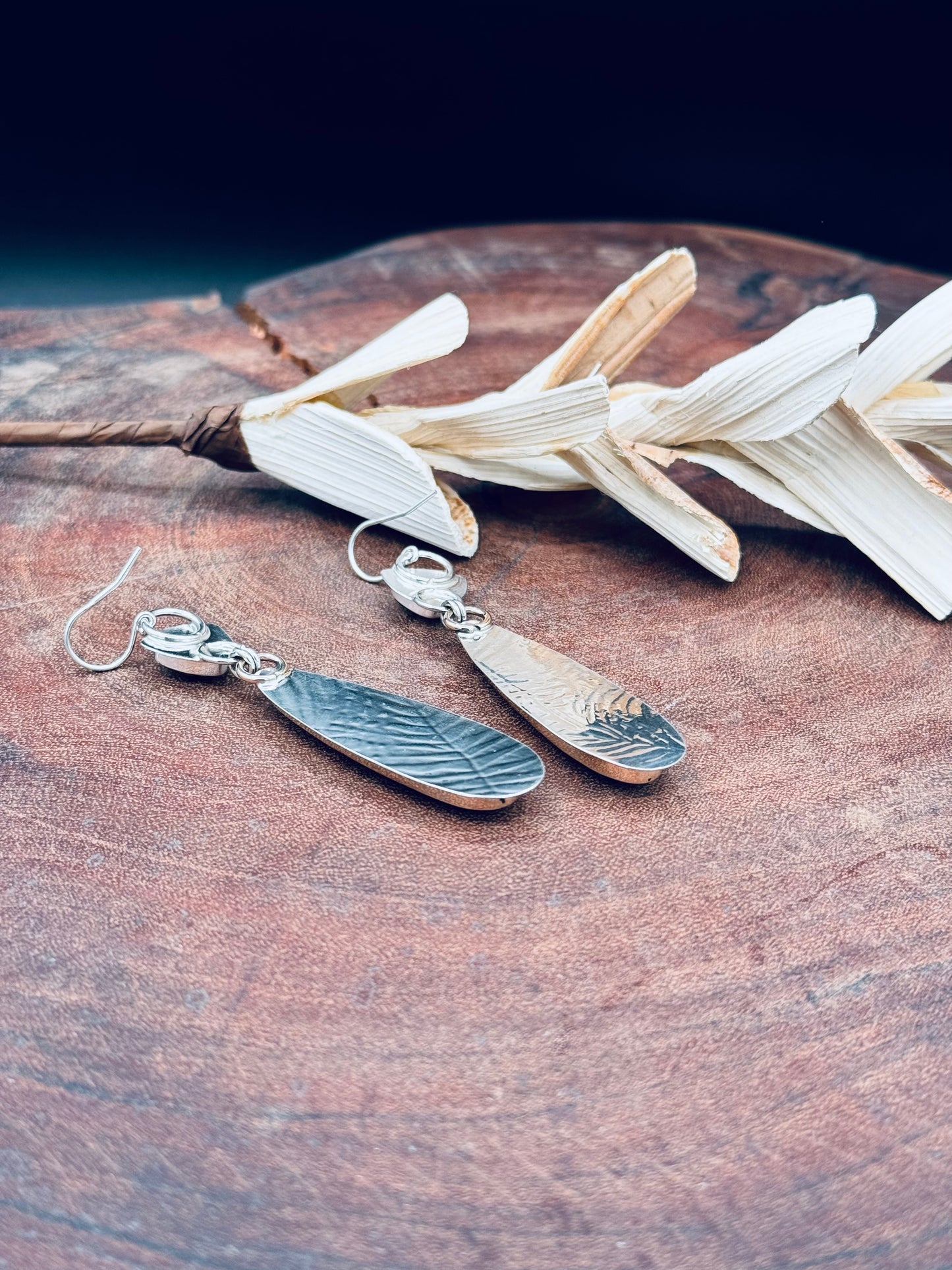 Golden Oak Petrified Wood and Yellow Chalcedony Earrings