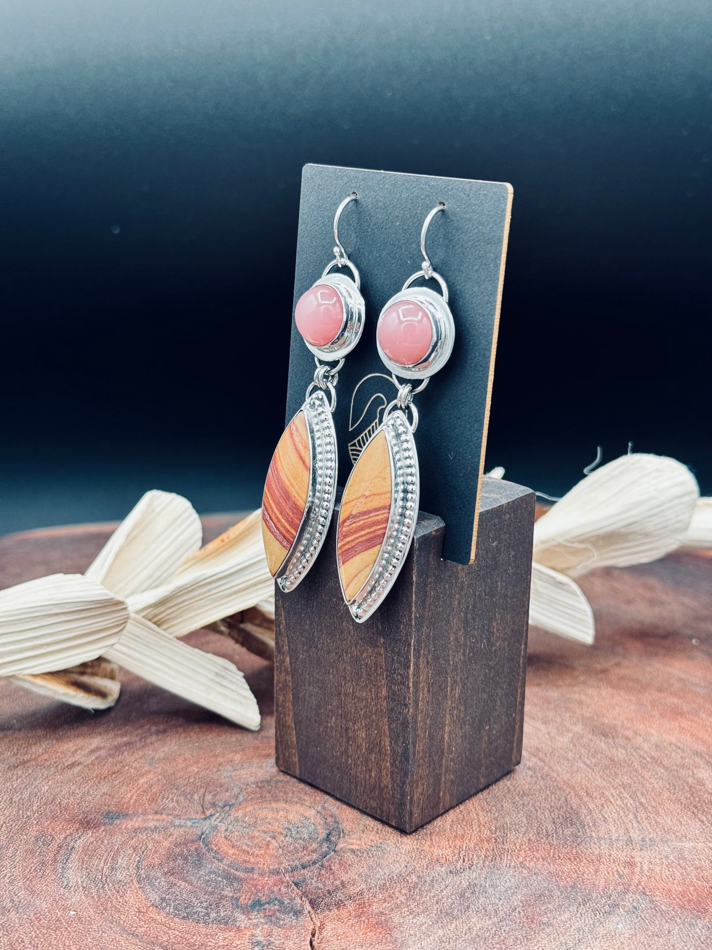 Wonder Stone and Guava Quartz Sterling Silver Earrings
