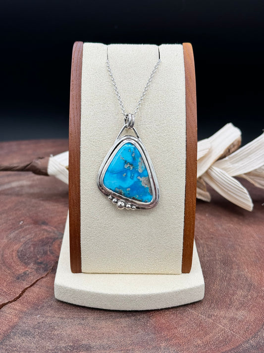 Persian Turquoise Sterling Silver Pendant Necklace