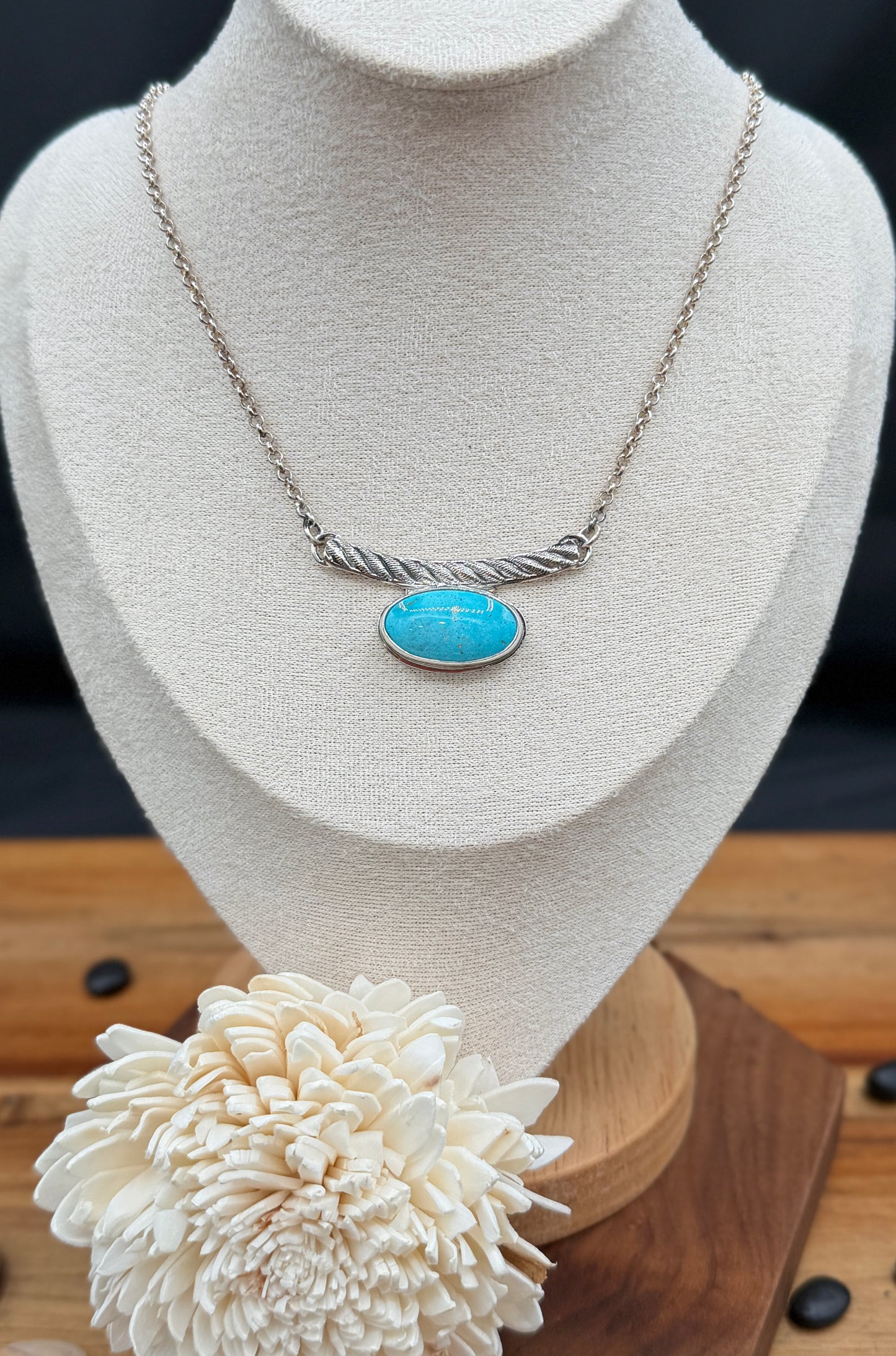 Sonoran Mountain Turquoise Sterling Silver Bar Necklace