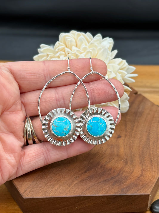 Sonoran Mountain Turquoise Arched Hoop Earrings