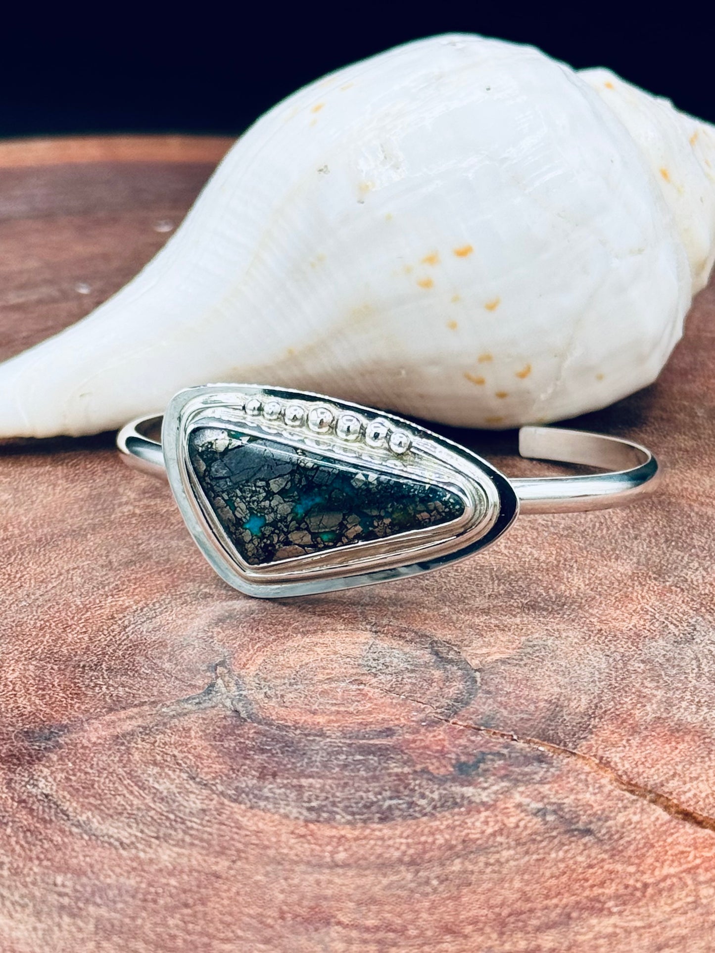 Sterling Silver Narcozari Turquoise with Pyrite Cuff