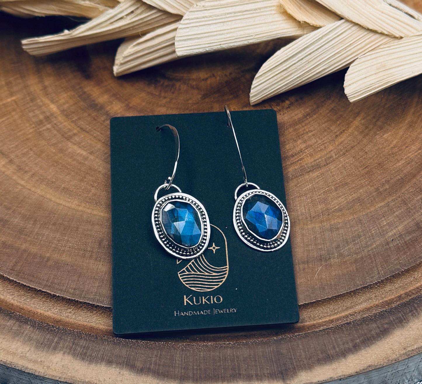 Blue Flash Labradorite Earrings
