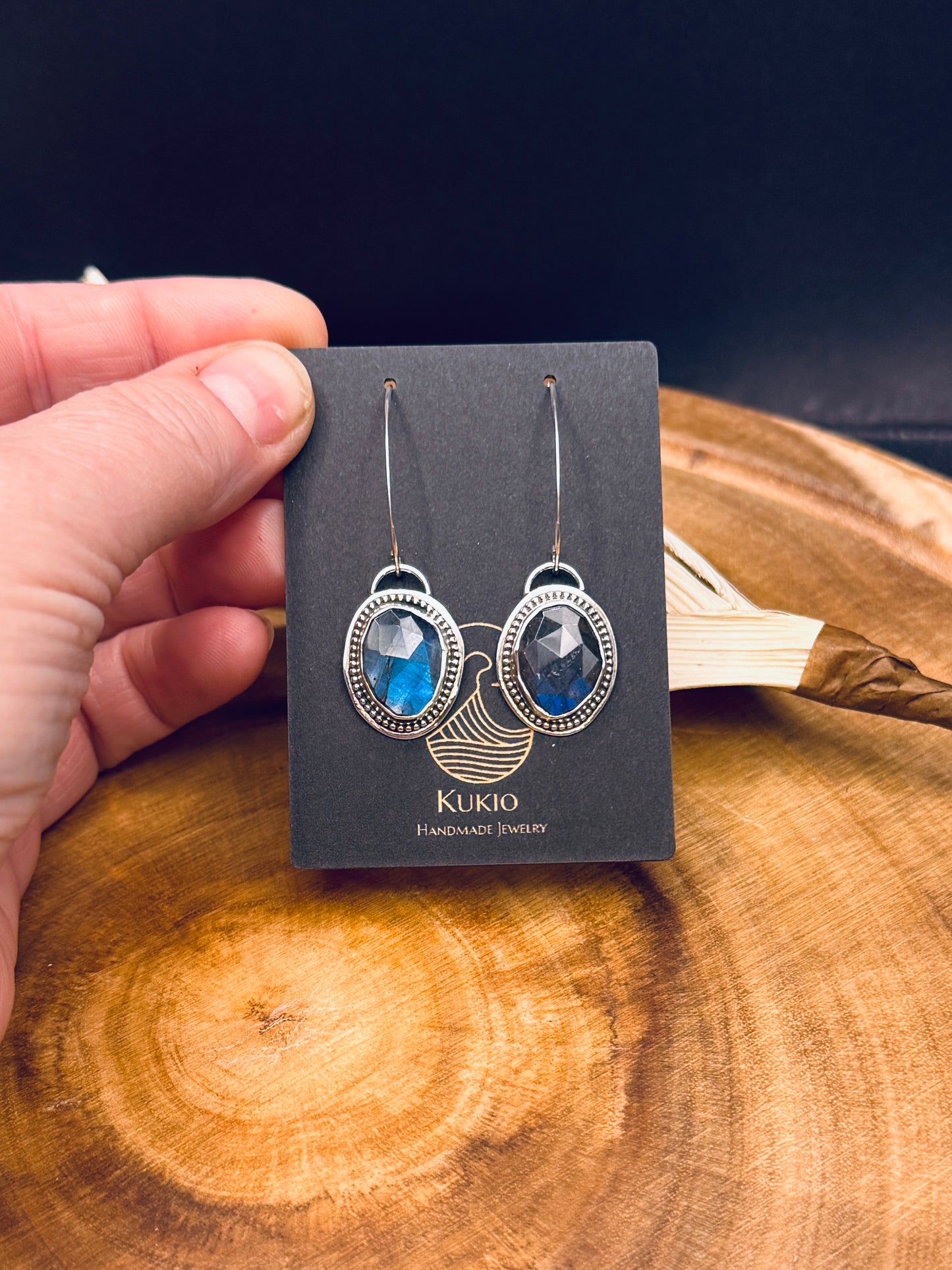 Blue Flash Labradorite Earrings