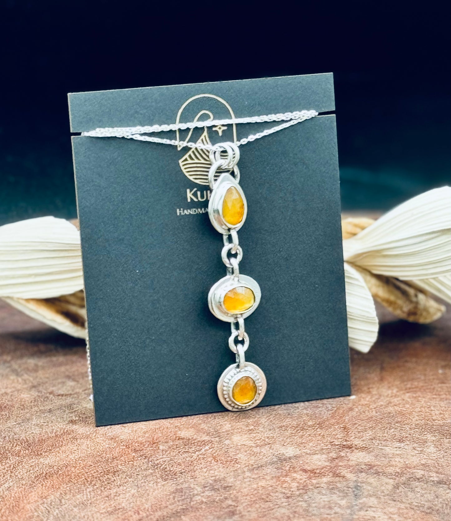 Yellow Sapphire Sterling Silver Pendant