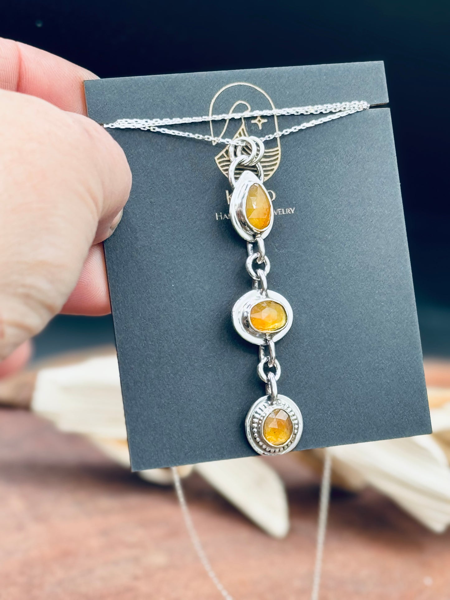 Yellow Sapphire Sterling Silver Pendant