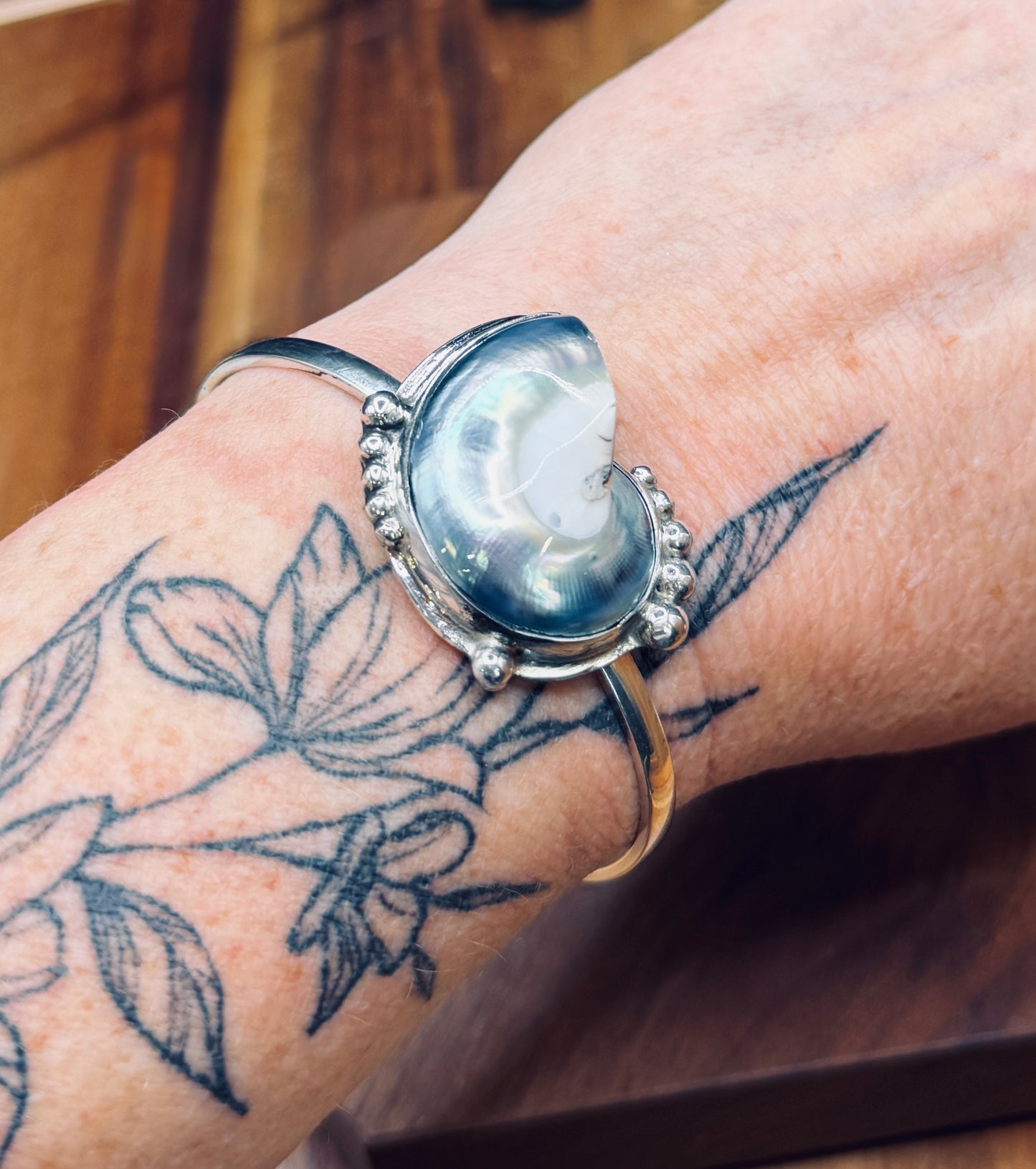 Sterling Silver Nautilus Shell Cuff