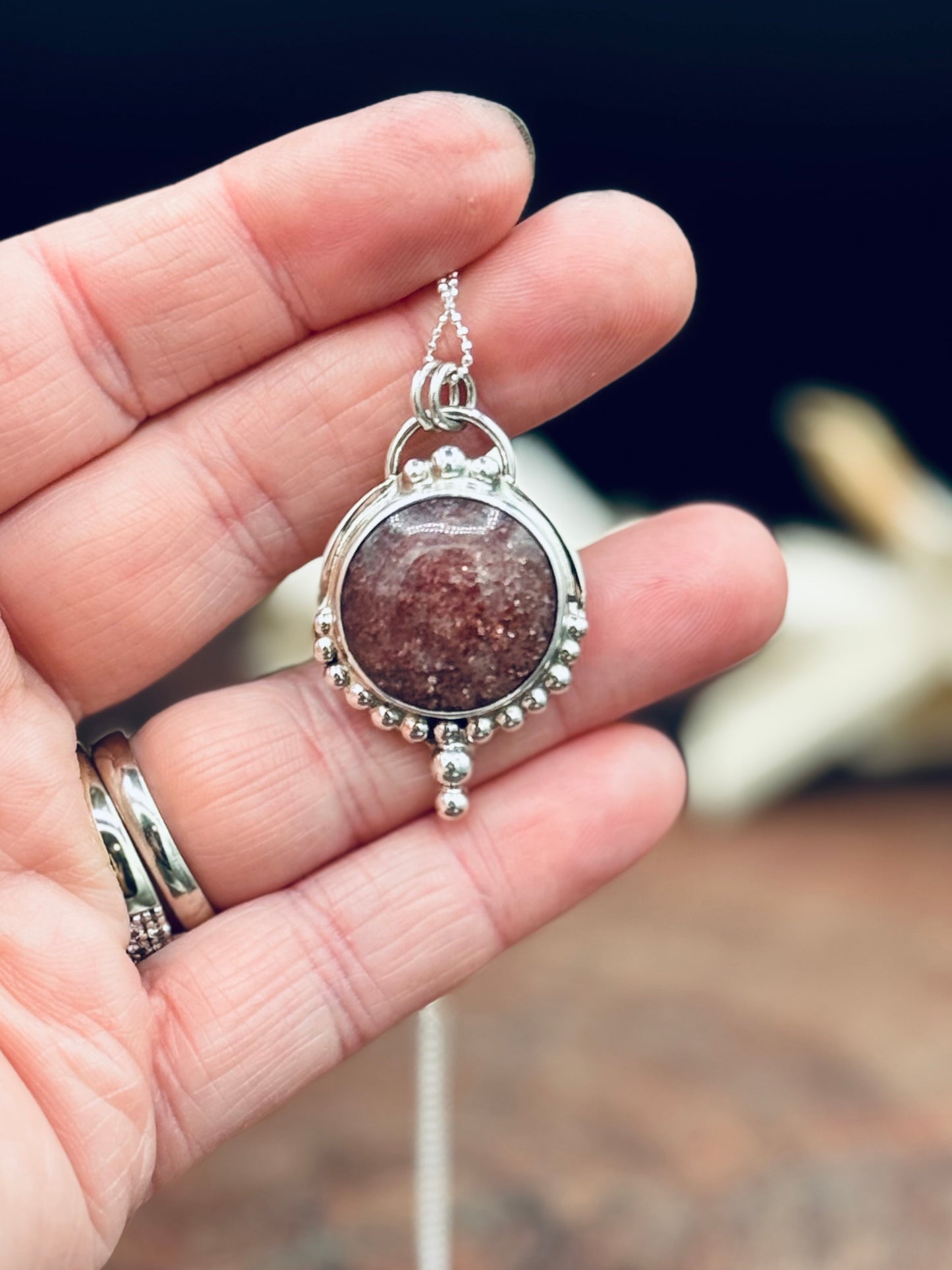 Sterling Silver Lepidolite Pendant Necklace