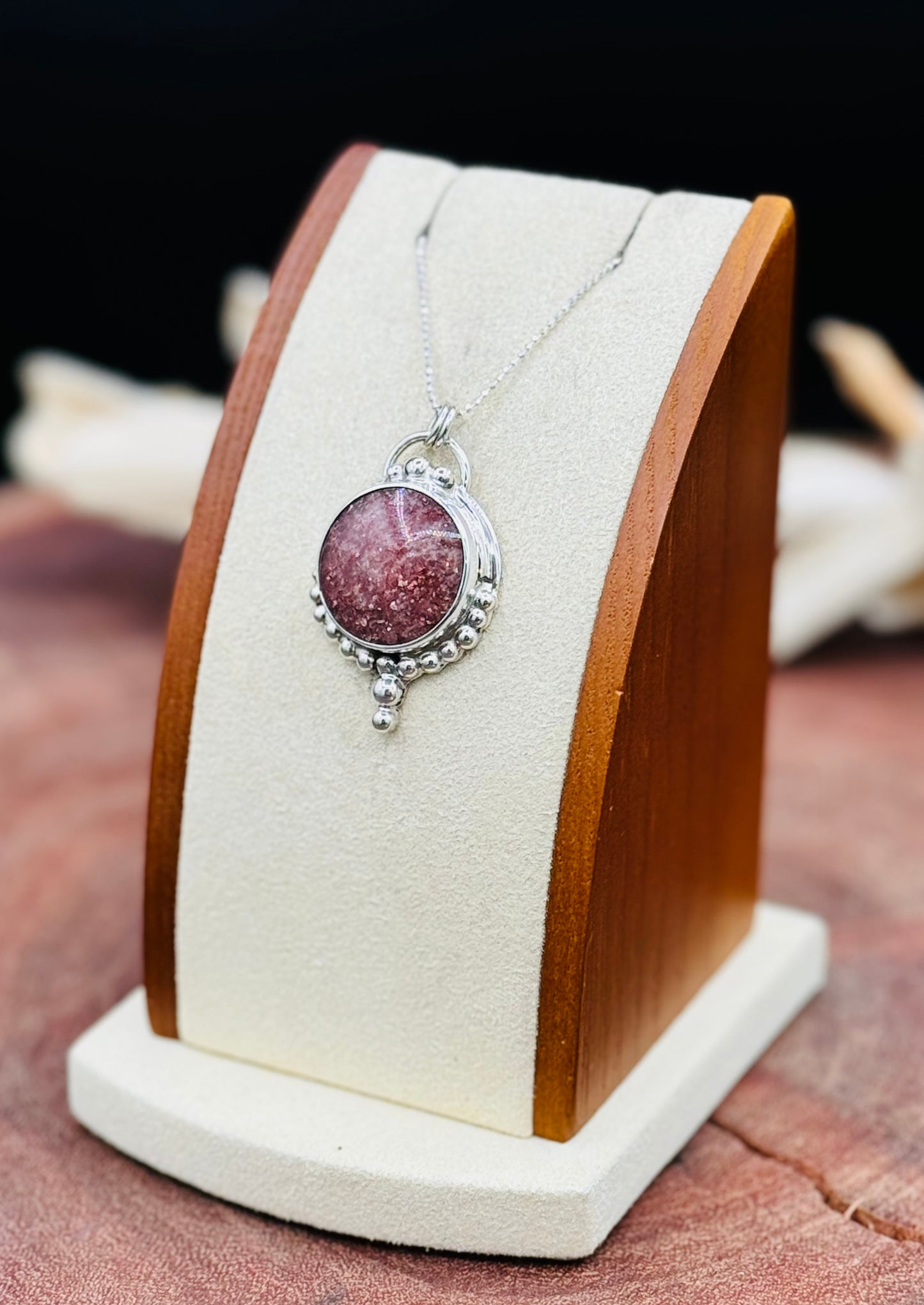 Sterling Silver Lepidolite Pendant Necklace