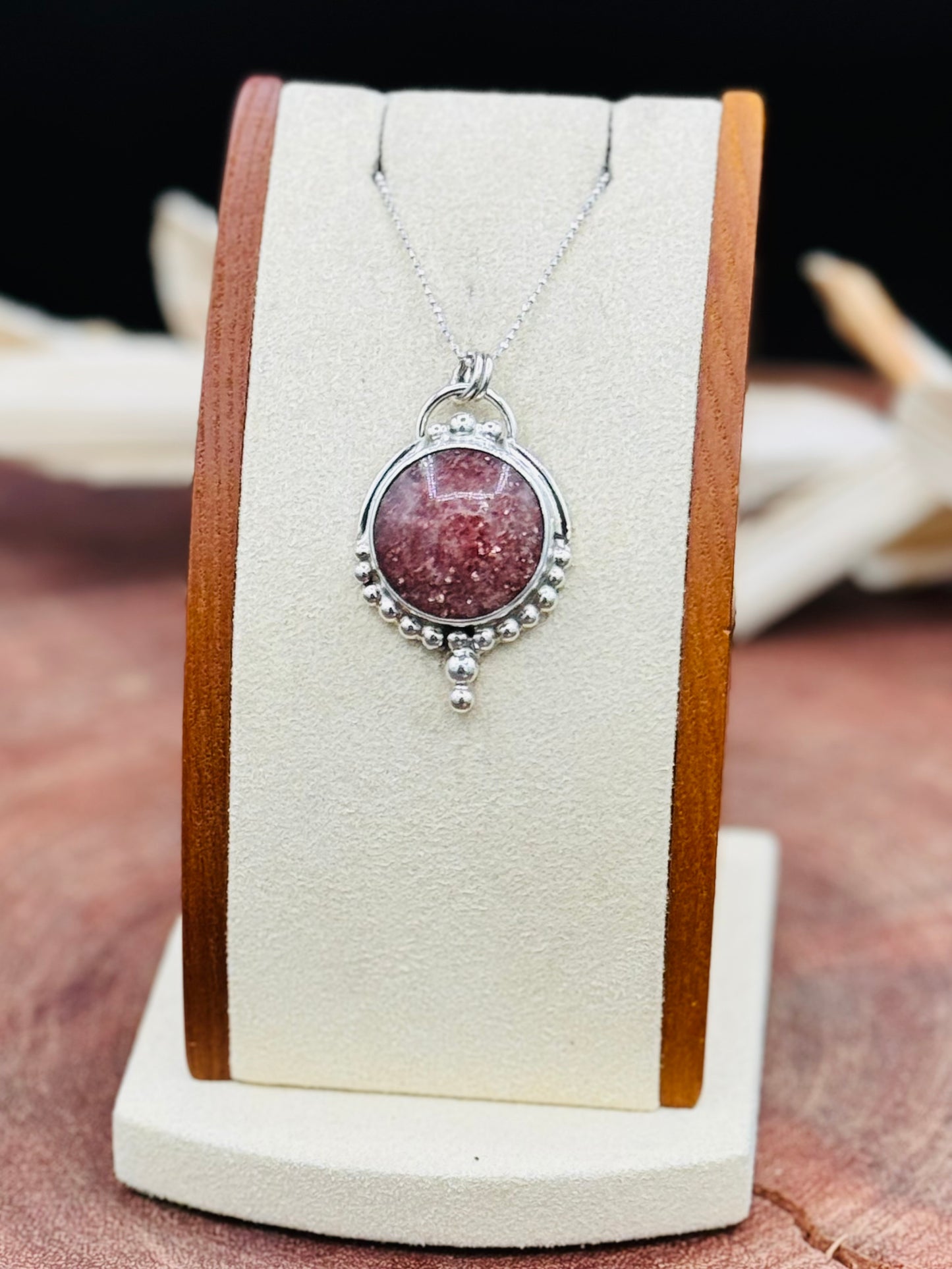 Sterling Silver Lepidolite Pendant Necklace