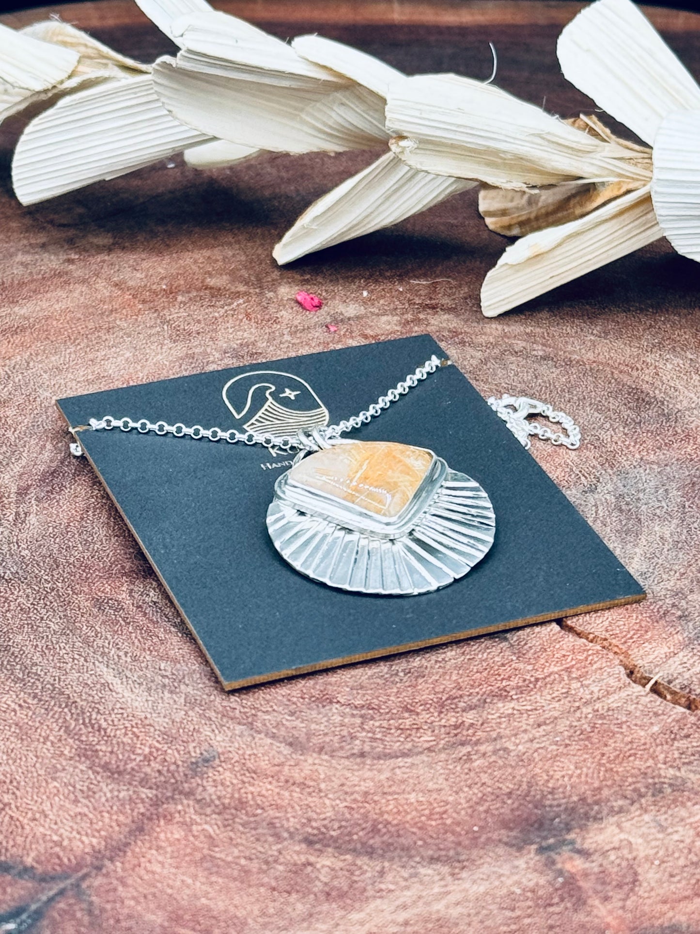 Sunburst Golden Rutilated Quartz Pendant