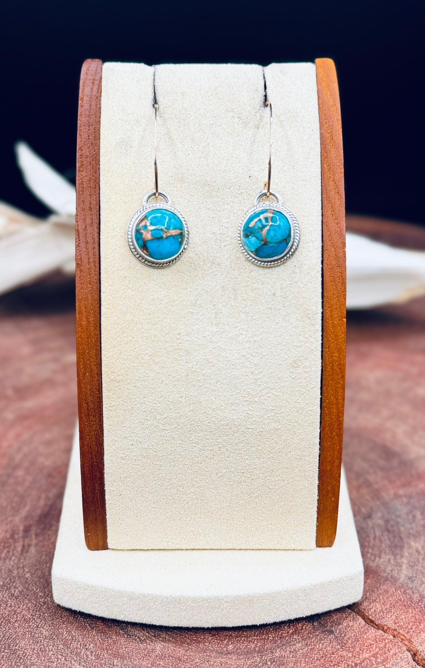 Blue Copper Turquoise Dangle Earrings