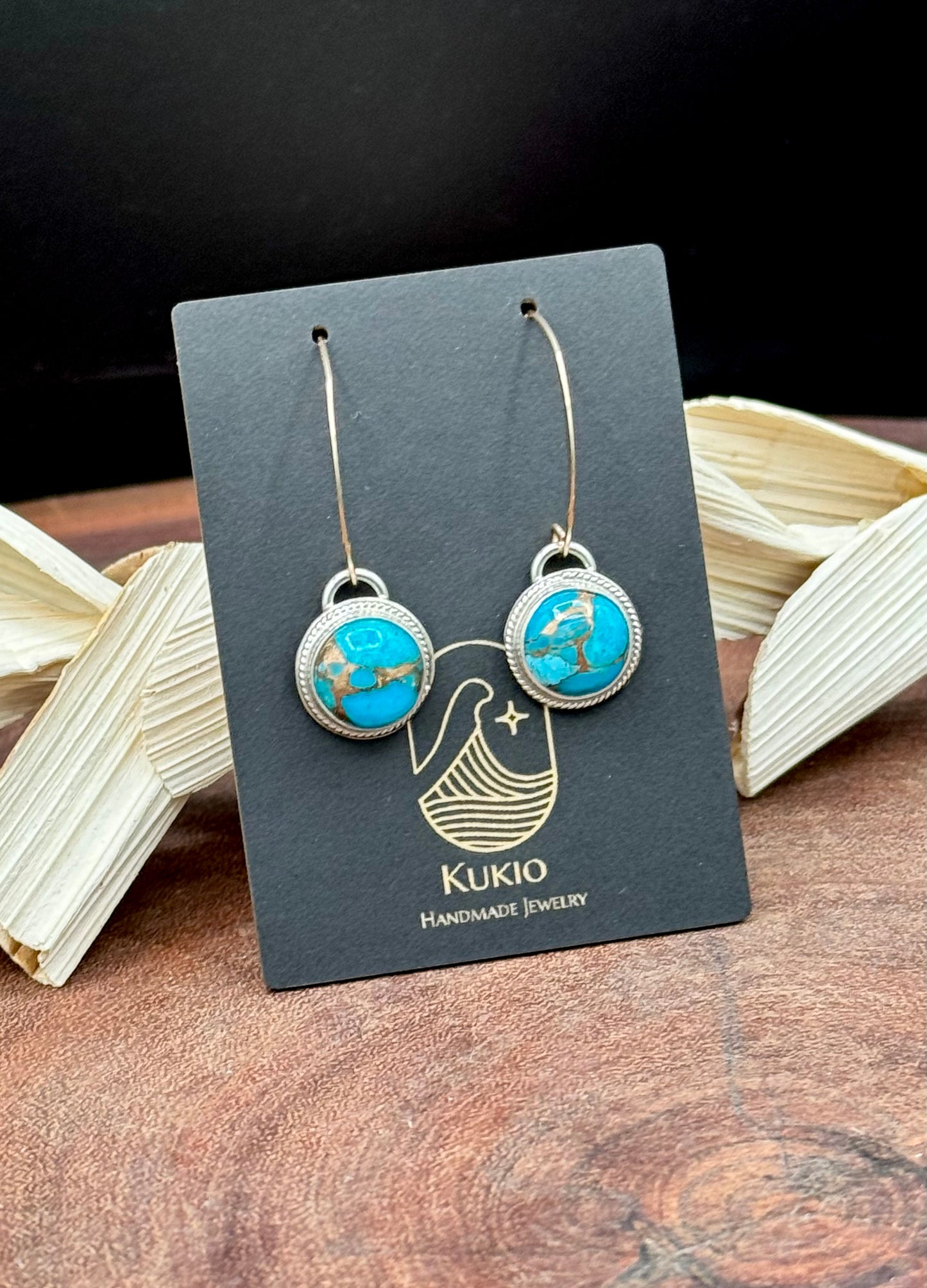 Blue Copper Turquoise Dangle Earrings