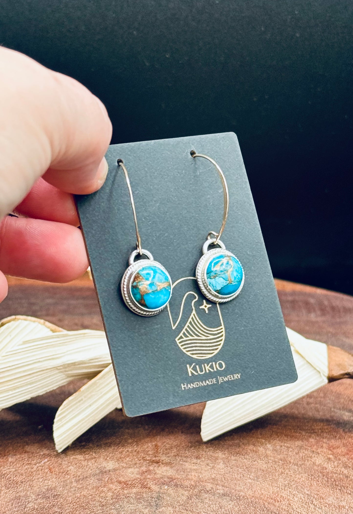 Blue Copper Turquoise Dangle Earrings