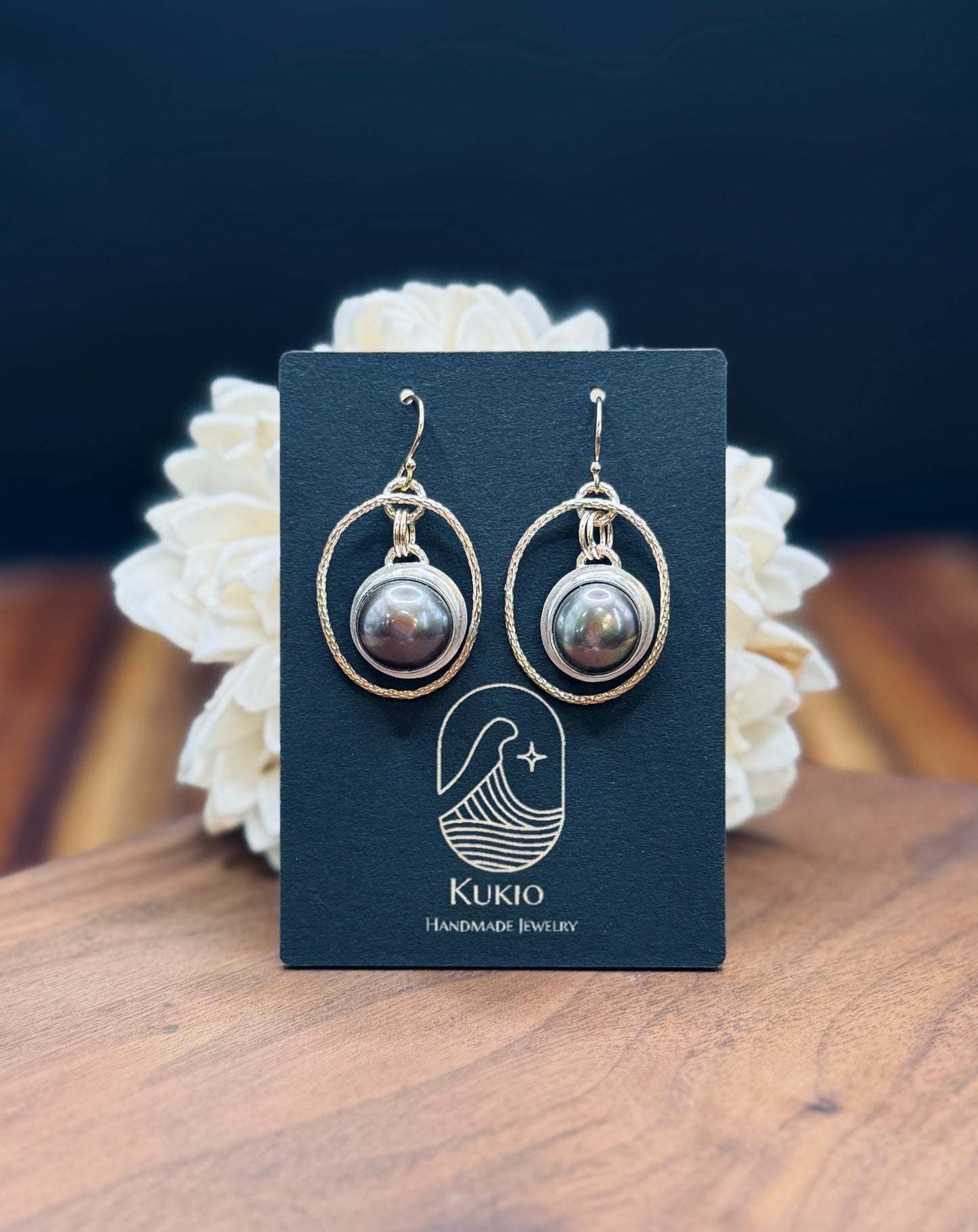 Gold-Fill and Sterling Silver Tahitian Pearl Earrings