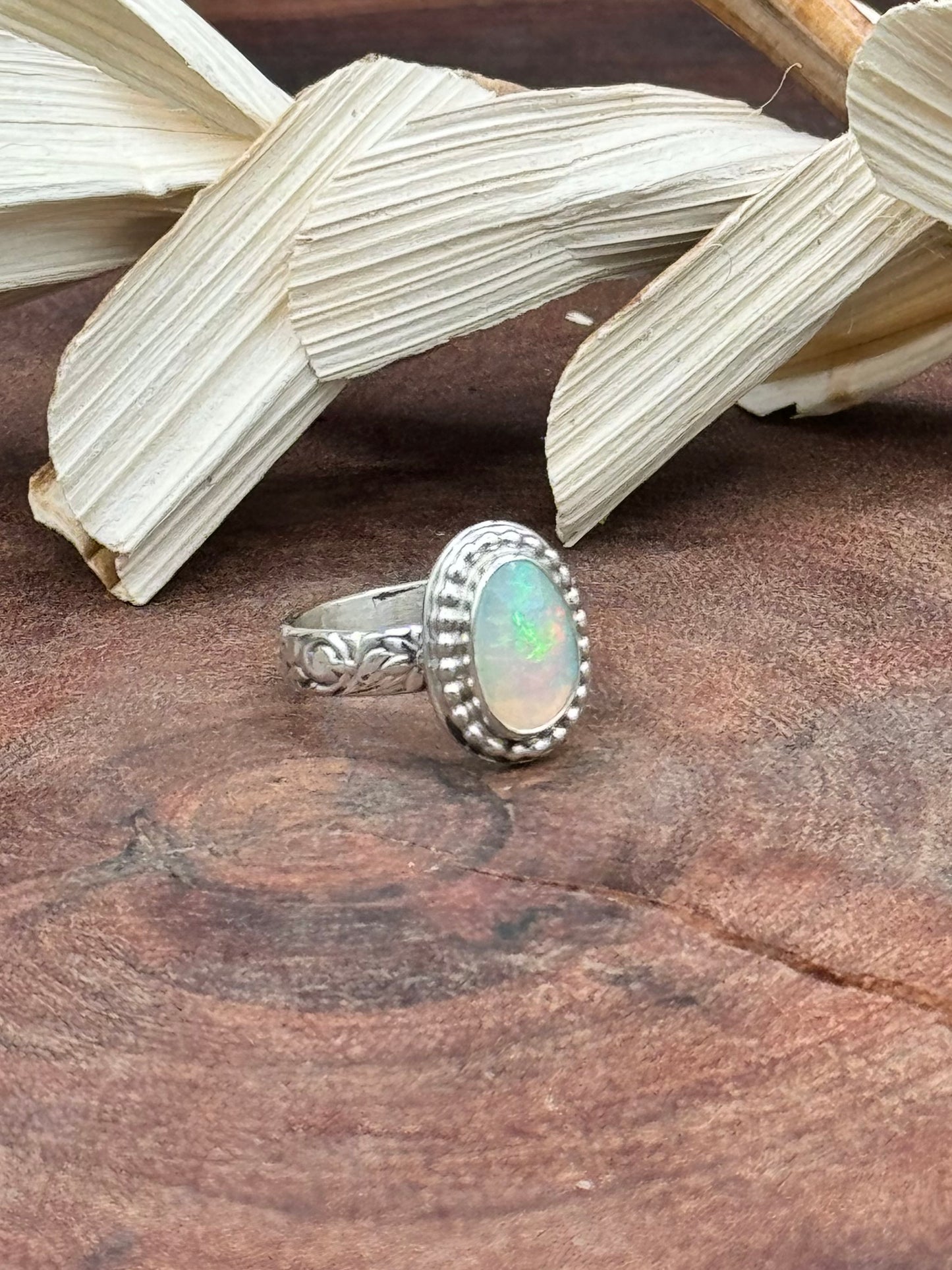 Reserved for Sandy-Sterling Silver Welo Opal Ring