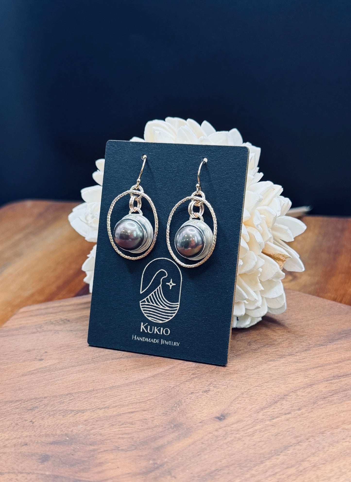 Gold-Fill and Sterling Silver Tahitian Pearl Earrings