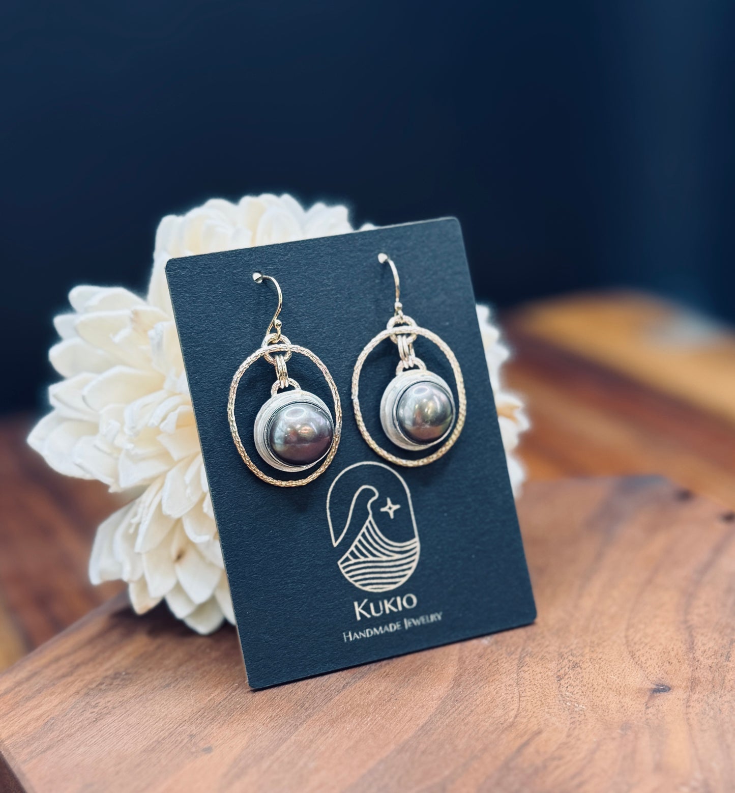 Gold-Fill and Sterling Silver Tahitian Pearl Earrings