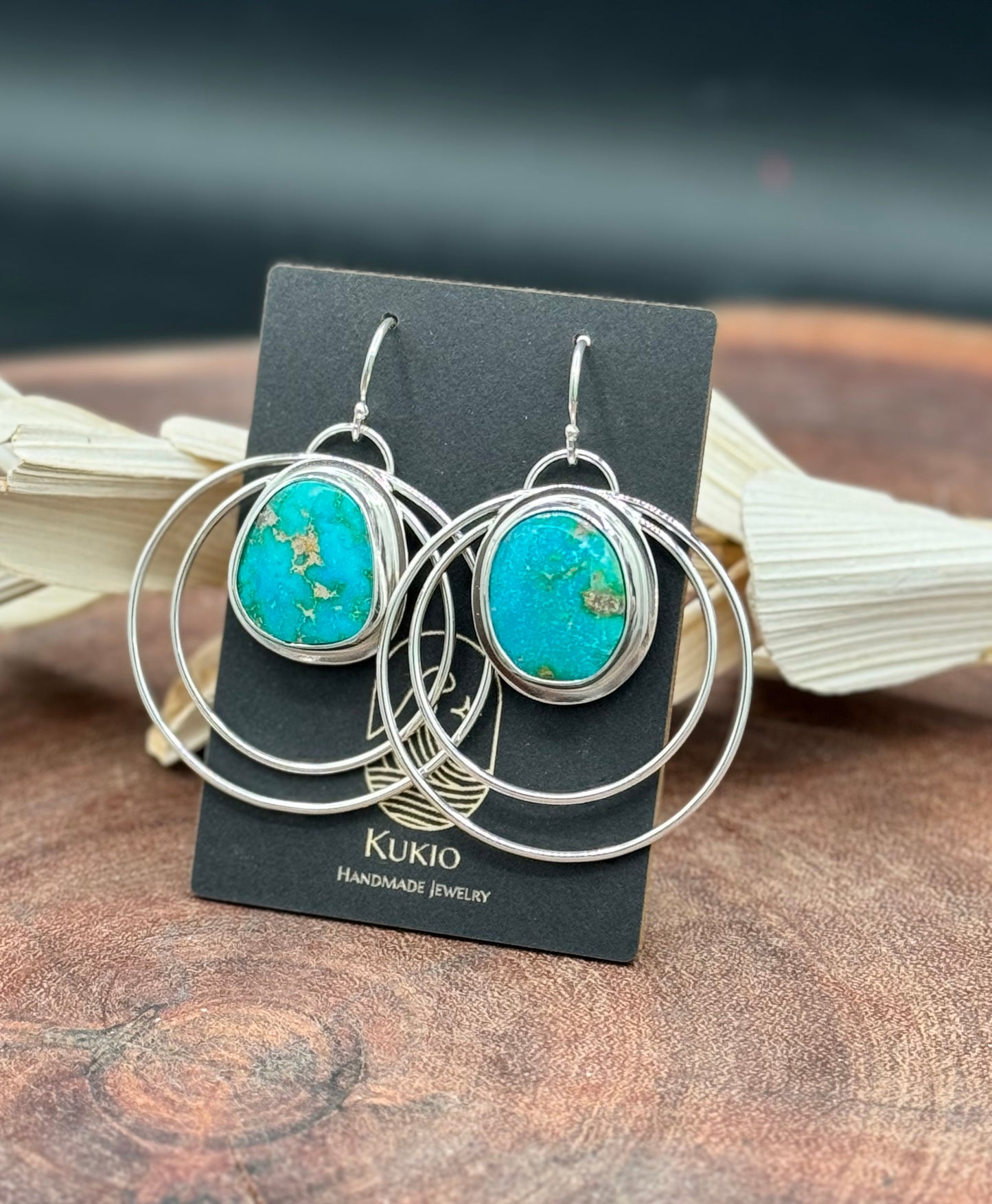 Sierra Bella Turquoise Sterling Silver Double Hoop Earrings