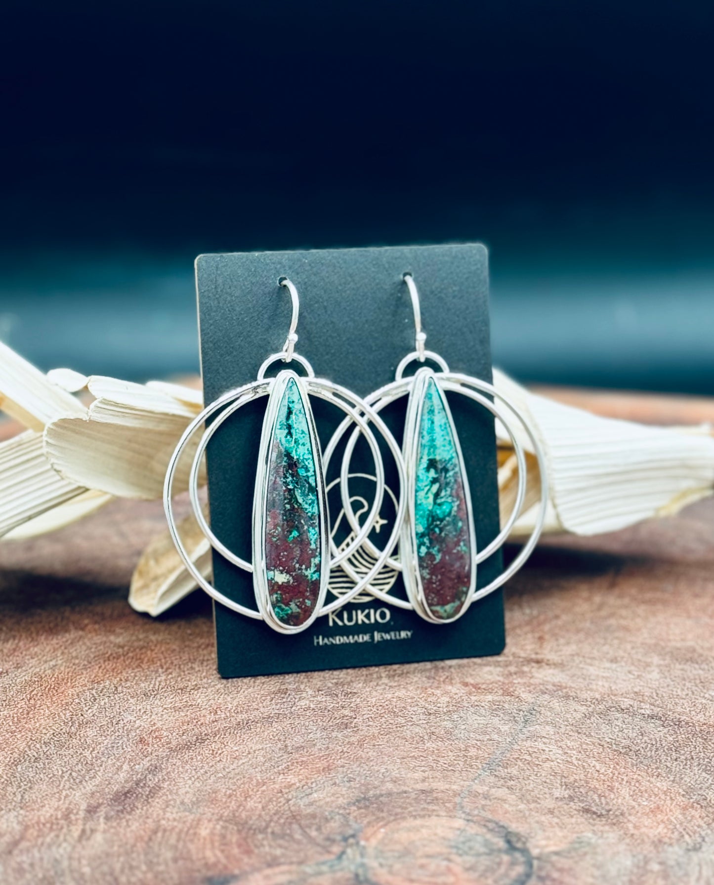 Sonora Sunrise Chrysocolla Hoop Earrings