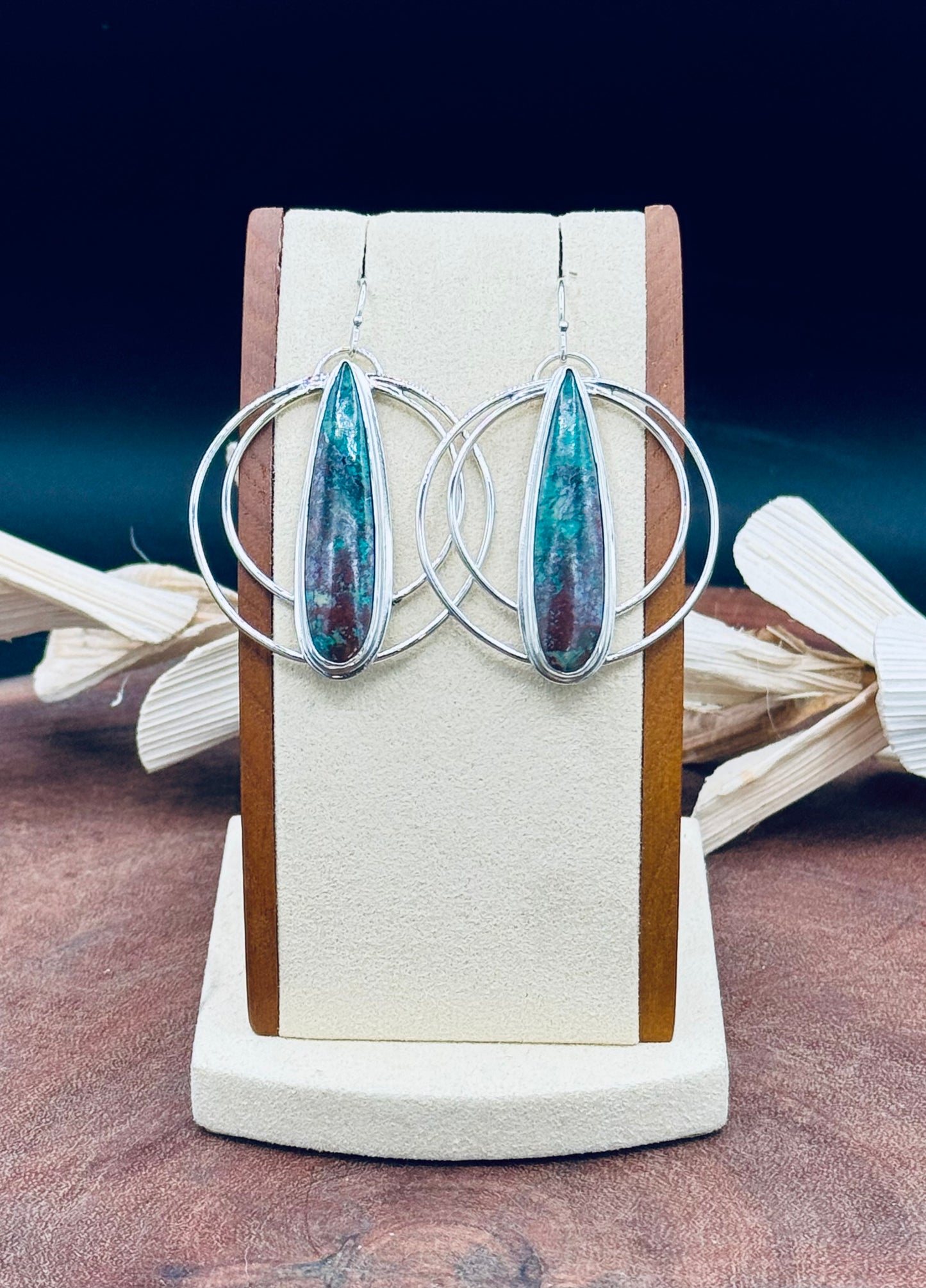 Sonora Sunrise Chrysocolla Hoop Earrings