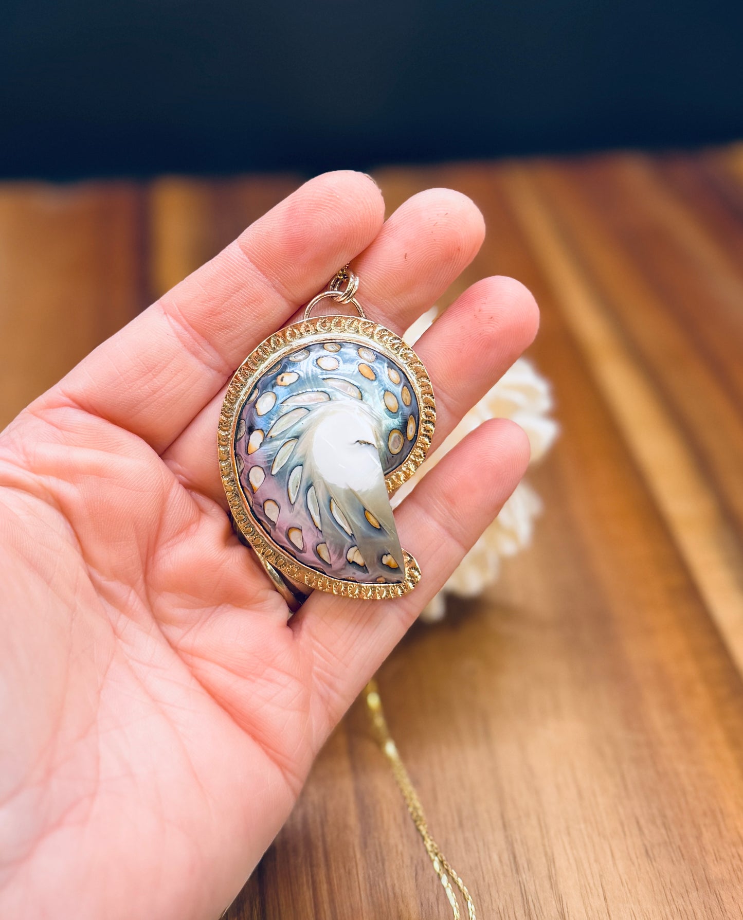 Gold-Fill Nautilus Shell Pendant