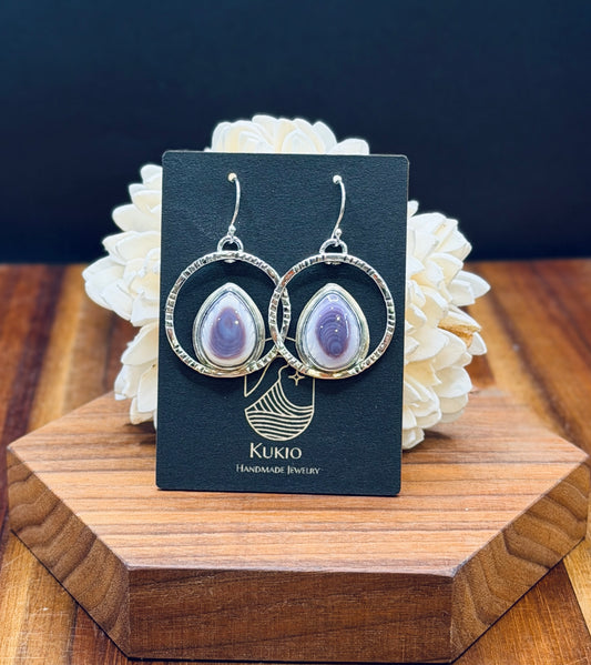 Sterling Silver Wampum Shell Earrings