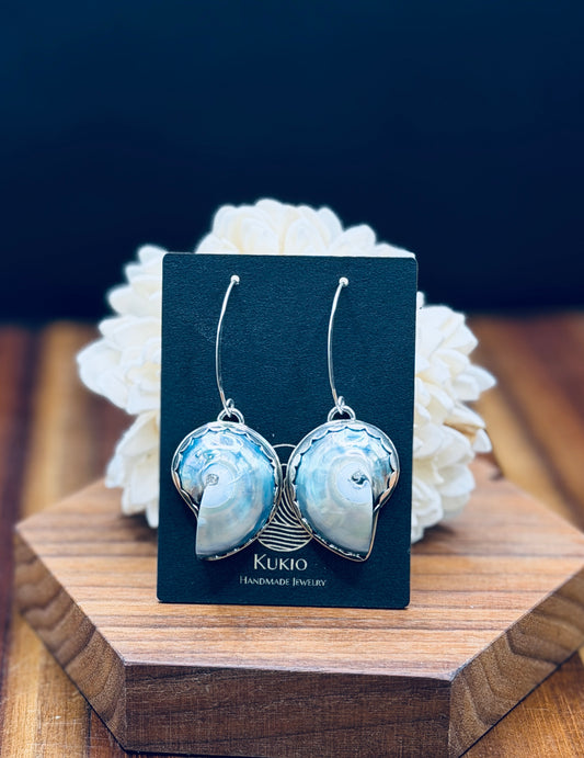 Sterling Silver Nautilus Shell Earrings