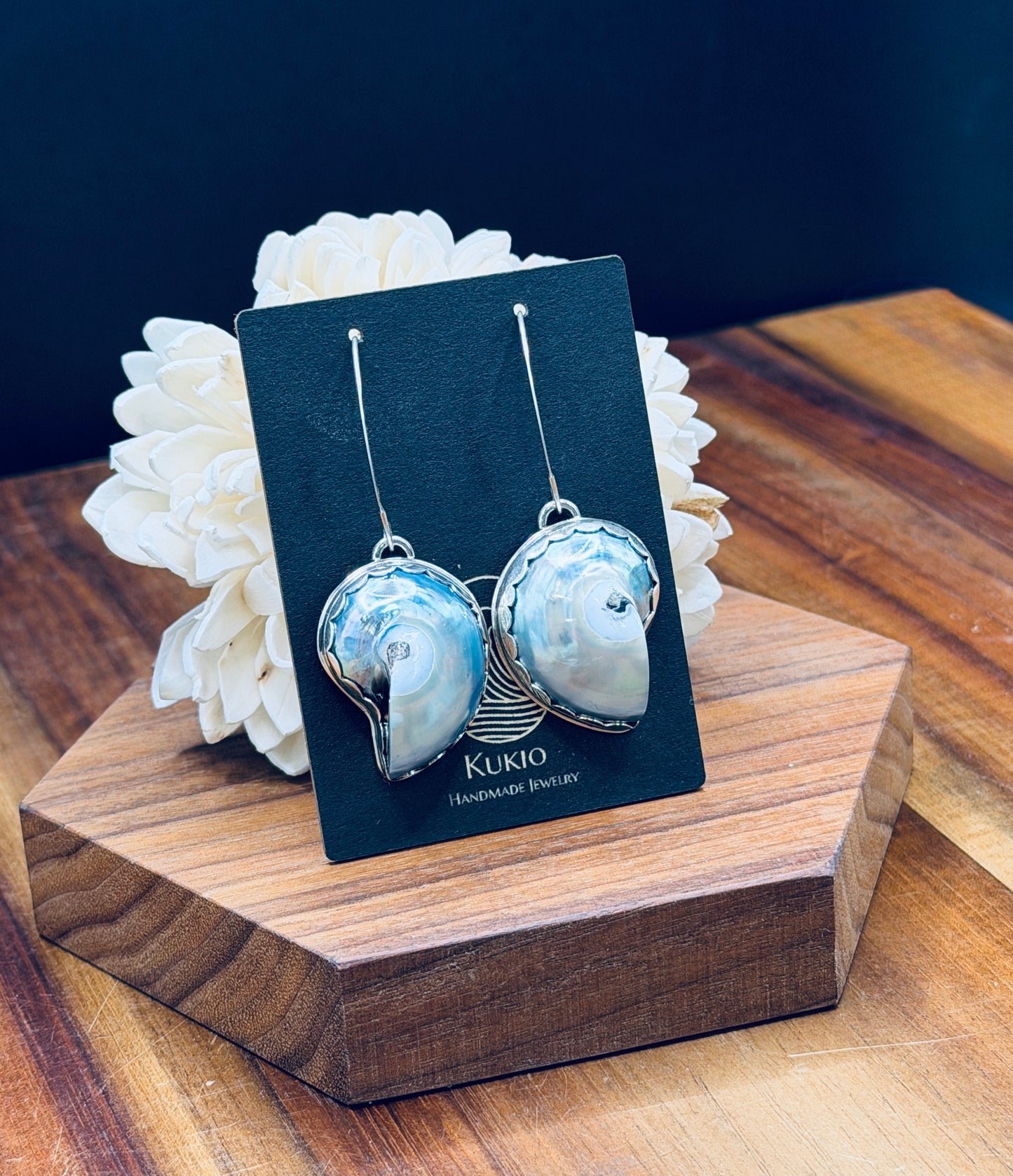 Sterling Silver Nautilus Shell Earrings