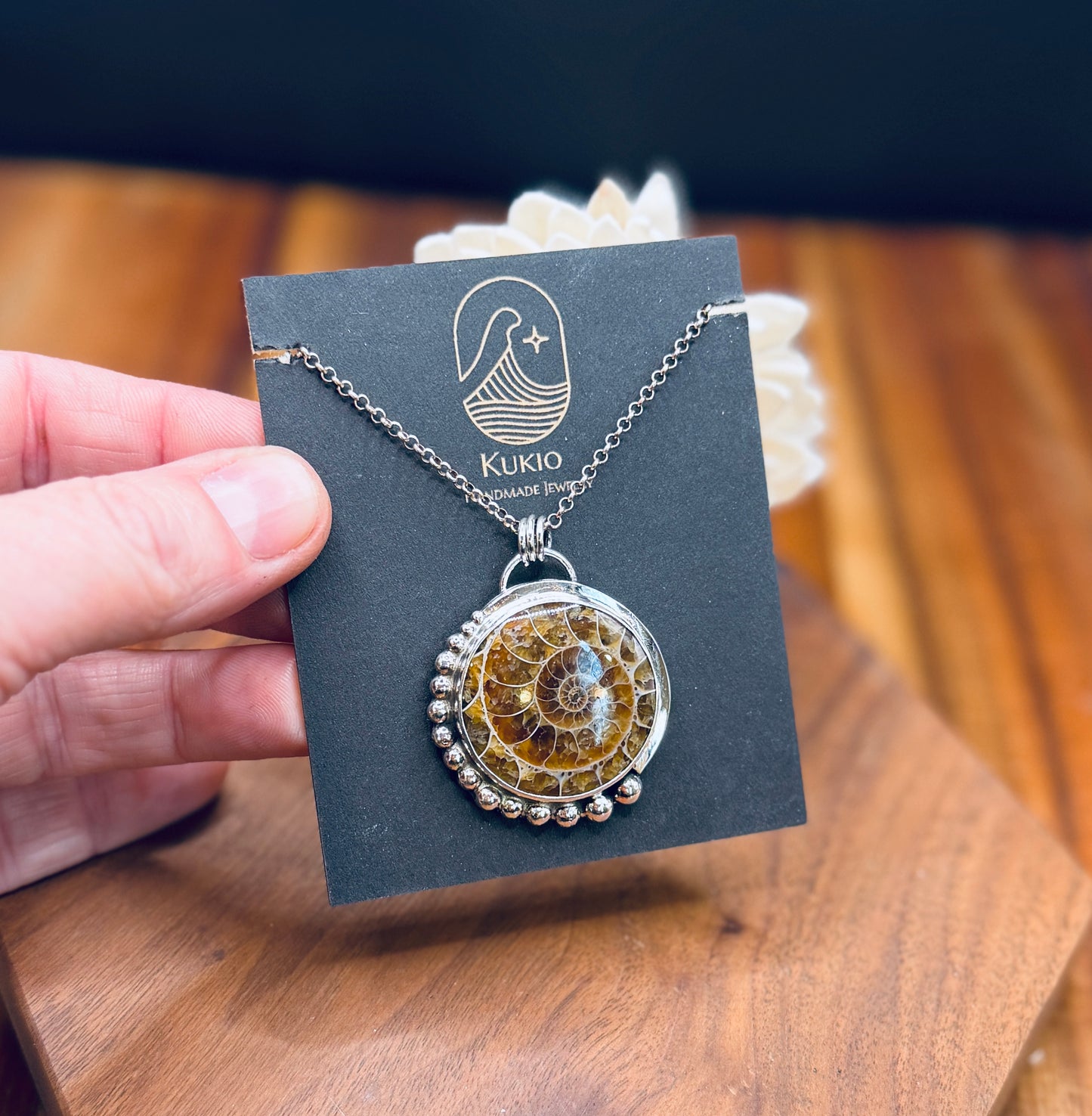 Sterling Silver Ammonite Pendant