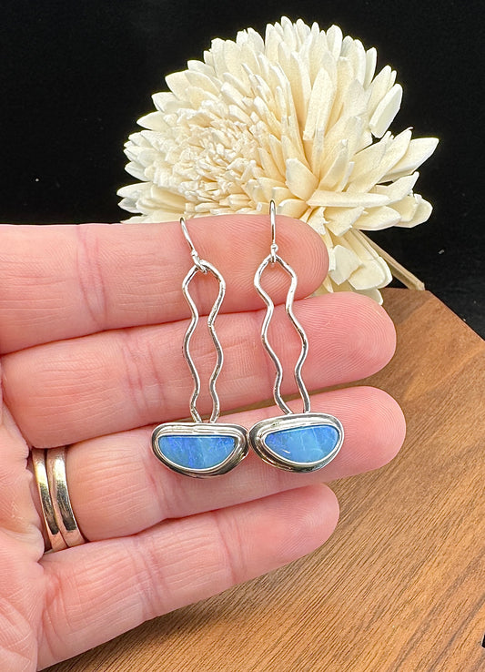 Sterling Silver Australian Opal Earrings