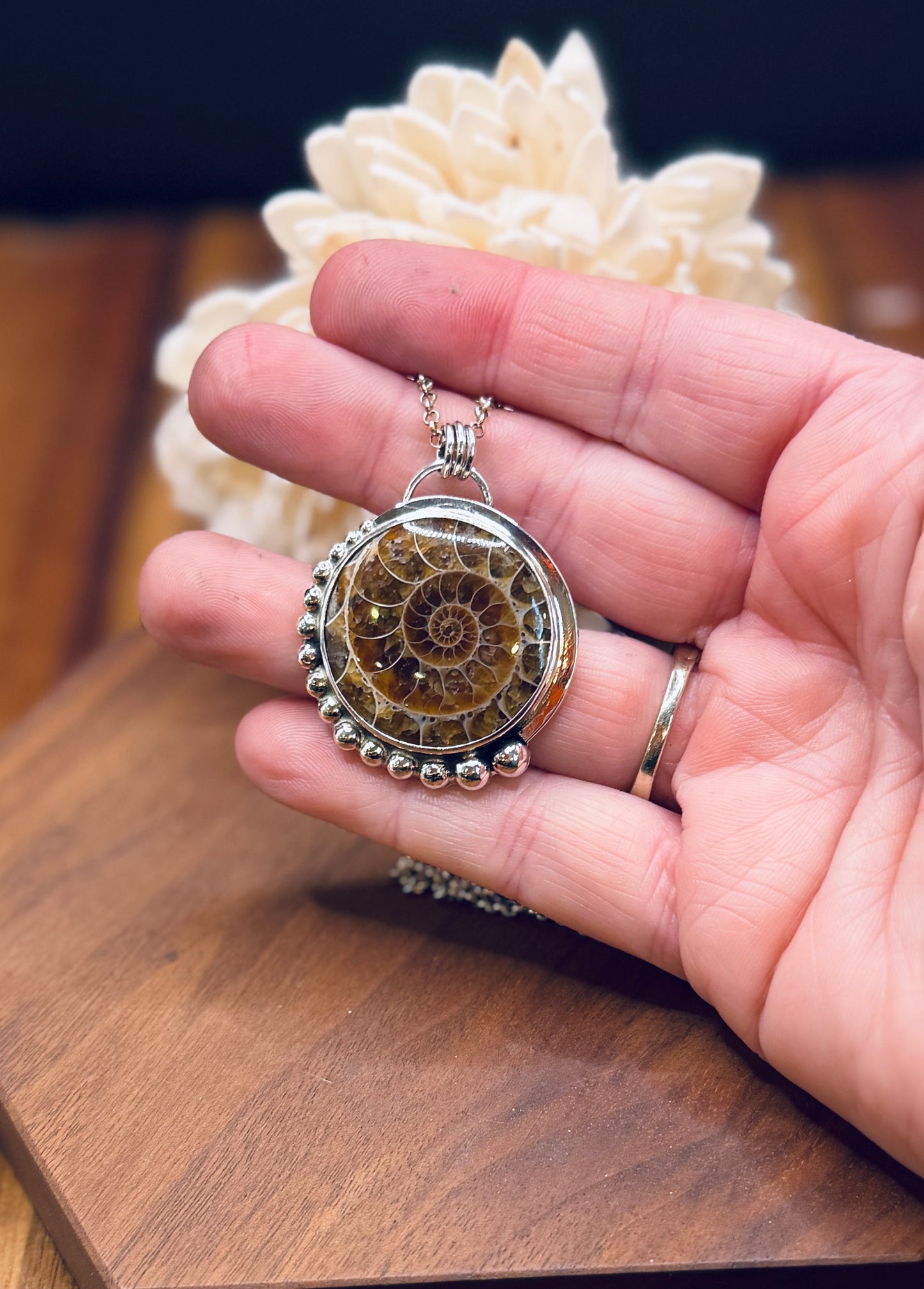 Sterling Silver Ammonite Pendant